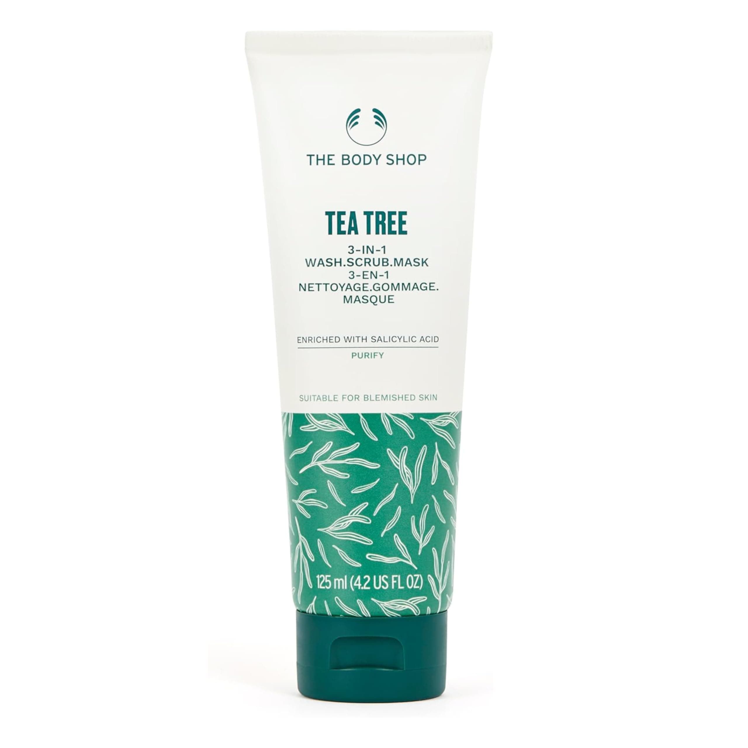 The Body Shop Tea Tree Skin Clearing Daily Face Scrub - Exfoliating and Purifying For Blemished Skin - Vegan - 4.2 Fl Oz