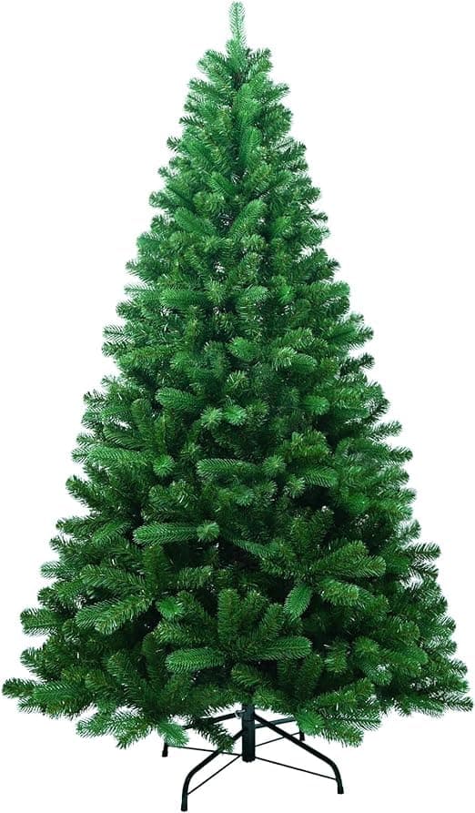 Party Flags 6feet Christmas Tree | Christmas Pine Tree | Xmas Tree 6 feet | Christmas Tree Heavy bushed | Office, and Xmas Party Decoration Includes Metal Foldable Stand