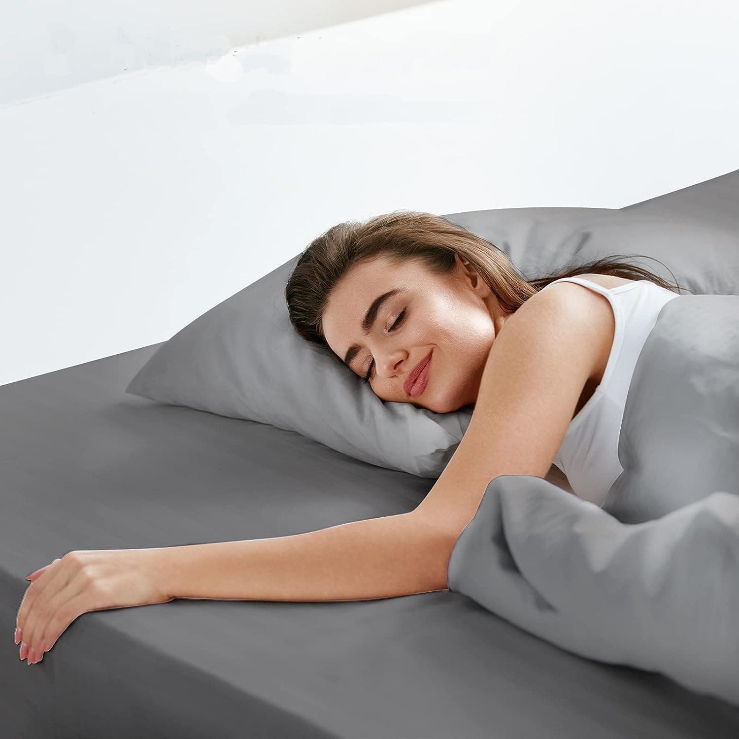 LuxClube Fitted Sheet Grey