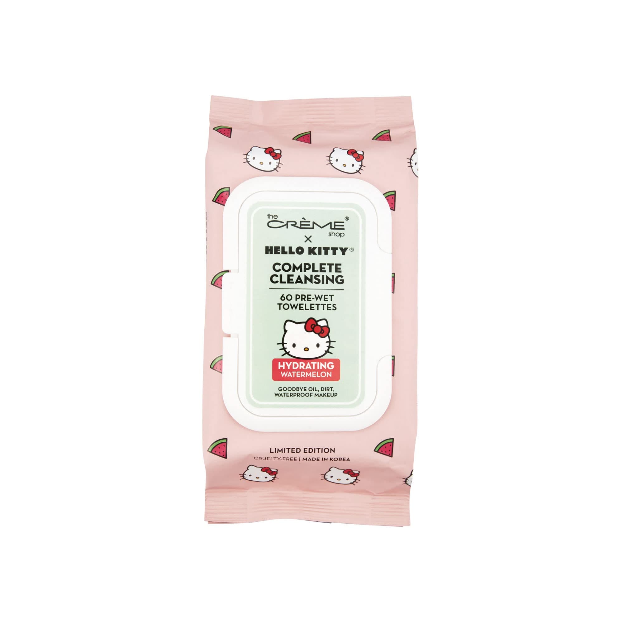 The Creme Shop Hello Kitty 3-IN-1 Complete Cleansing Essence-Rich Towelettes - Hydrating Watermelon