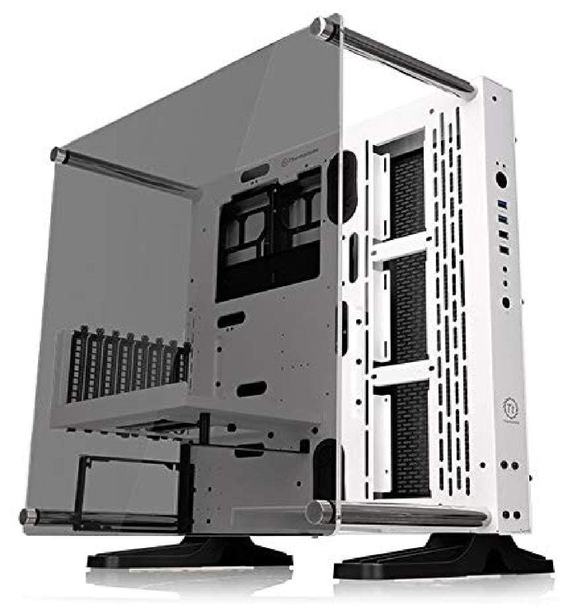Thermaltake Core P3 Atx Tempered Glass Gaming Computer Case Chassis, Open Frame PanoRAMic Viewing, White Edition, Ca-1G4-00M6Wn-05, Snow
