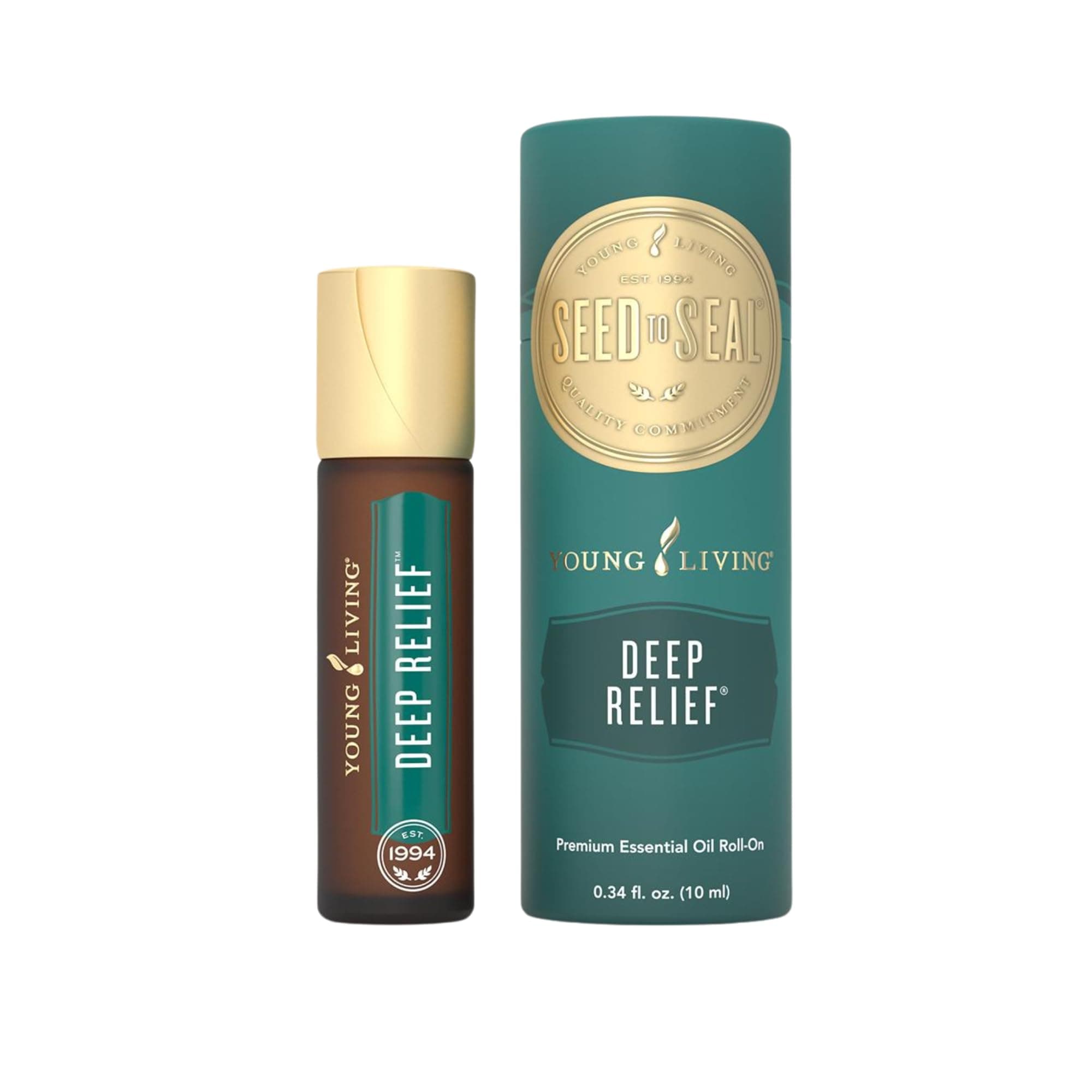Deep Relief Essential Oil Roll-On 10ml - Relieve Tension and Soothe Muscles. It features penetrating essentials oils, including Peppermint, Wintergreen, and Copaiba.