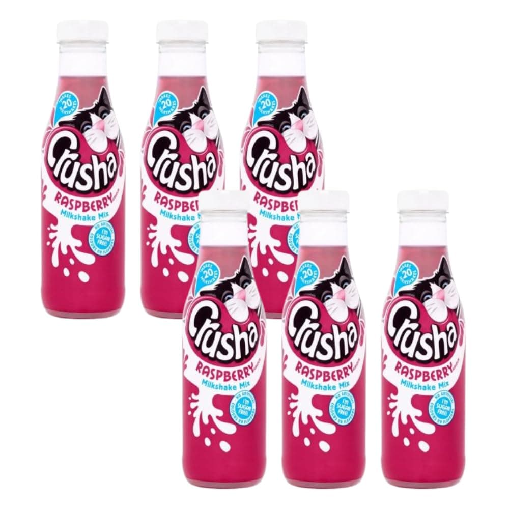 Crusha No Added Sugar Raspberry Milkshake Mix - 6x500ml