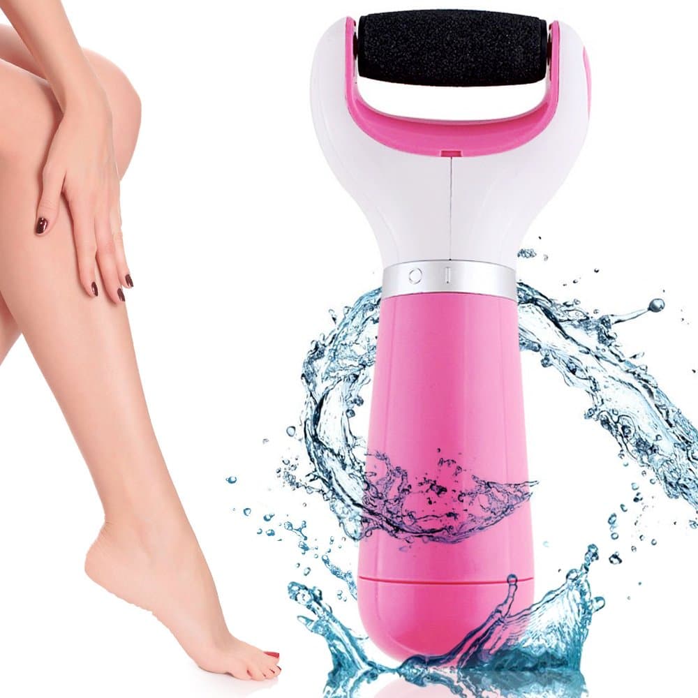 REFAGO Electronic Foot File with Diamond Crystals, Waterproof Rechargeable - Easily Remove Callused Skin from Feet and Reveal Beautiful Smooth Soft Skin
