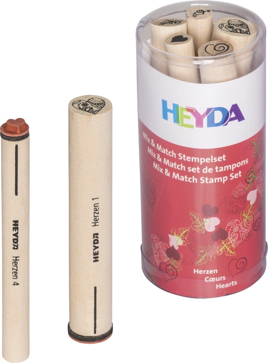 Baier & Schneider Rubber Stamp with Heart Design 8.8 x 5.7 cm Pack of 5