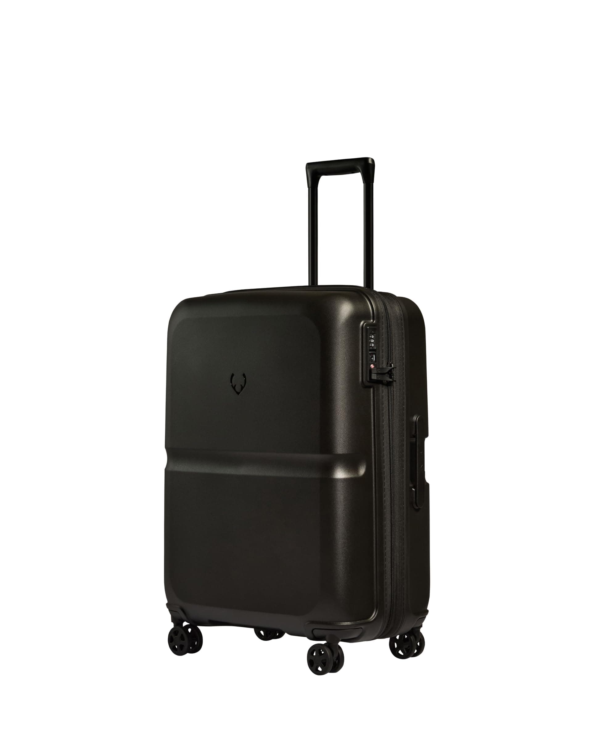 Single Stripe Hardside Luggage 26 Inch Checked-Medium Suitcase - Durable, Lightweight & Expandable, 4 Spinner Wheels - Adjustable Handle, TSA Lock - Black