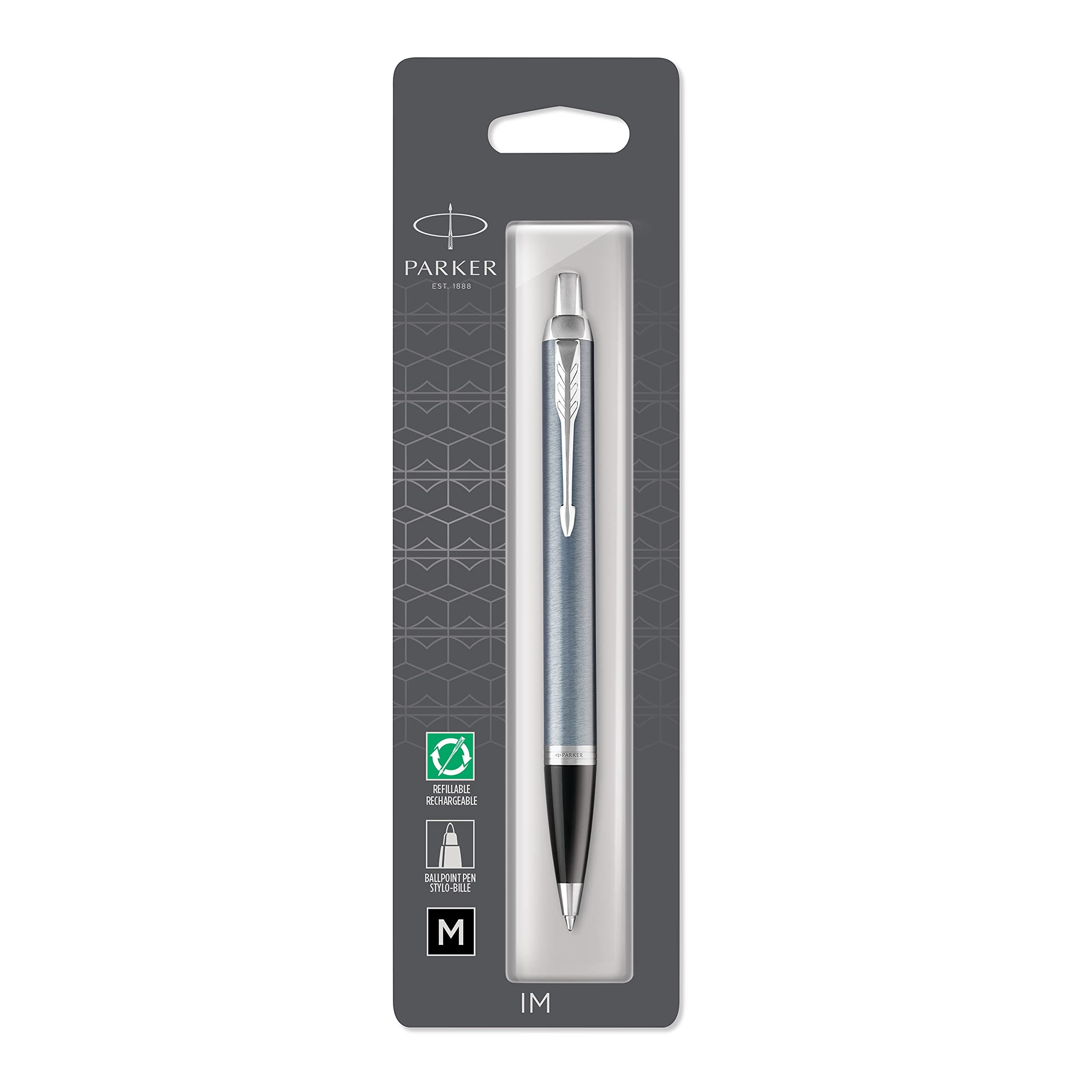 PARKERIM Ballpoint Pen | Light Blue Grey | Medium Point Black Ink | Gift Box