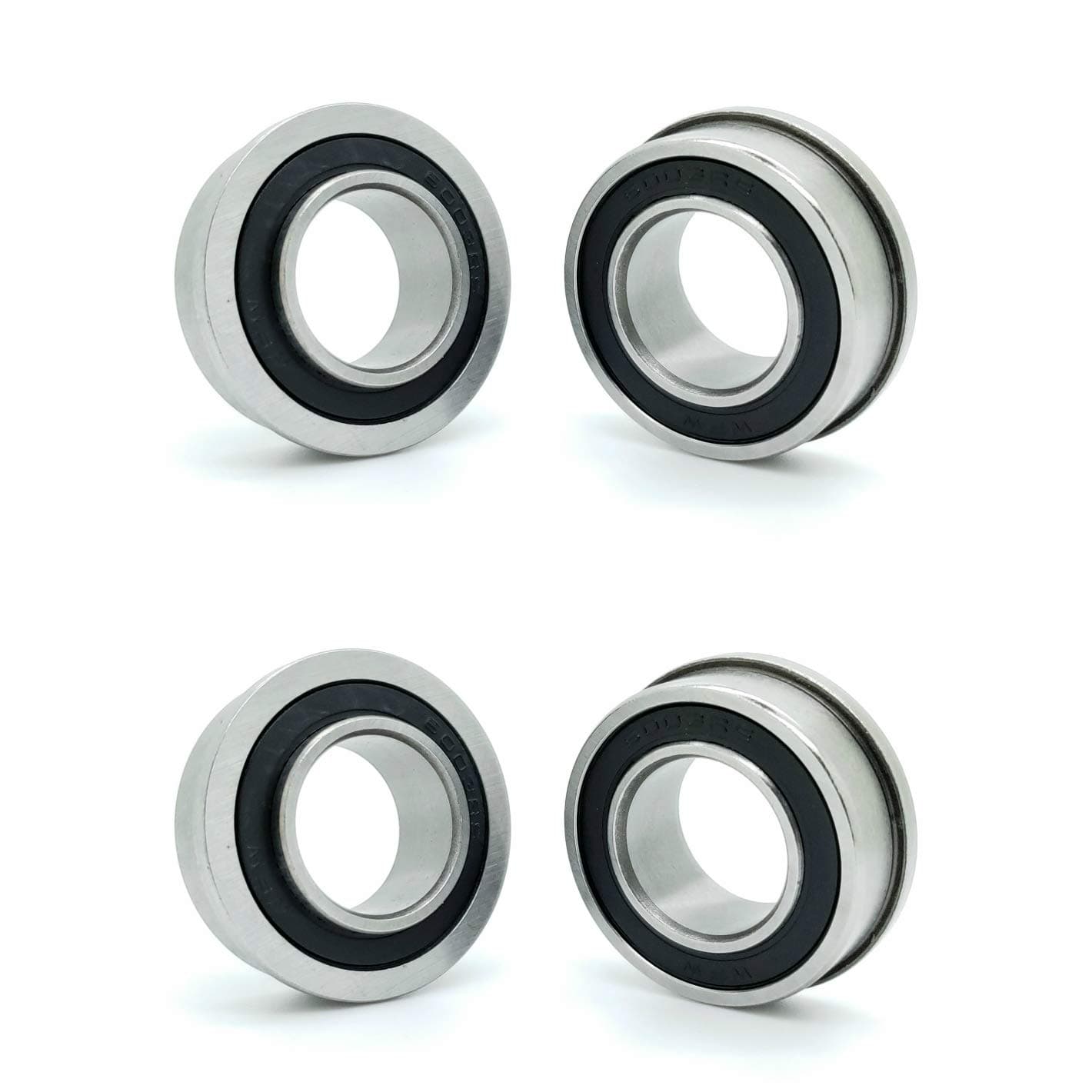 BC PrecisionFour (4) Flanged Ball Bearings 3/4" x 1-3/8" x 1/2" inch. Applicable Lawn Mower, Wheelbarrows, Carts & Hand Trucks Wheel Hub, Replacement or AM118315, AM127304, 110513, 251-210 Etc.