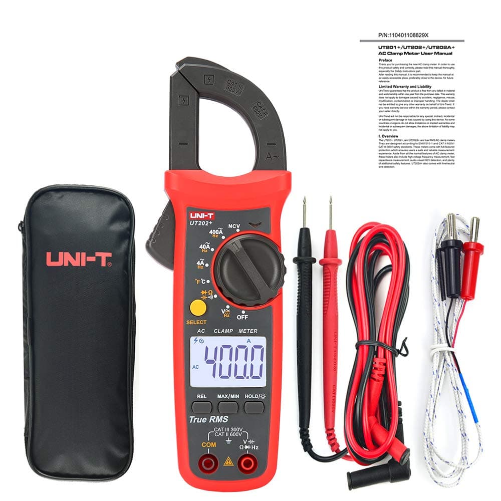 UNI-T UT202+ Portable Multimeter Automatic Range True RMS Clamp Meter with LCD Display
