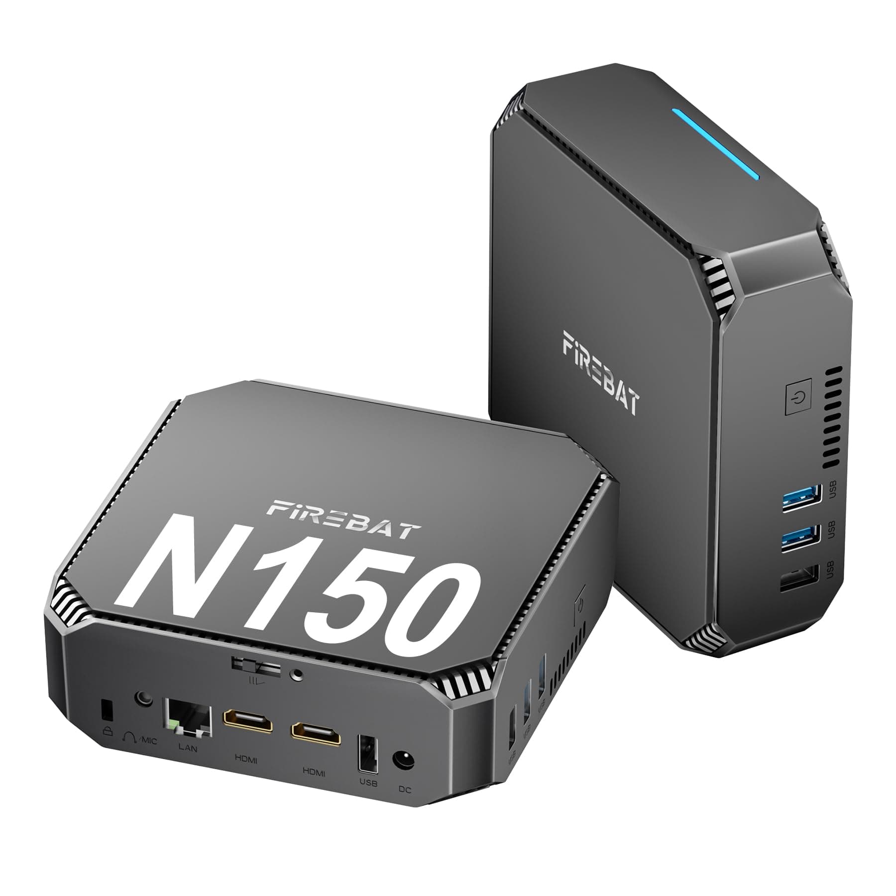 Mini PC Computer, 2.5'' SSD/HDD Expansible, Intel 13th Twin Lake N150 3.6GHz, Dual Display 4K, 8GB RAM 256GB SSD, Energy Efficient Small Desktop Computer for Office/Business/Home/School【AK2】