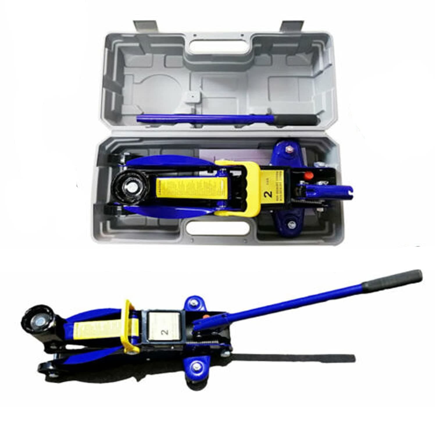 2 Ton Heavy Duty Floor Jack, Low Profile Trolley Jack for Car, Van, Garage Tyre Repair Change Tire Emergency Tool