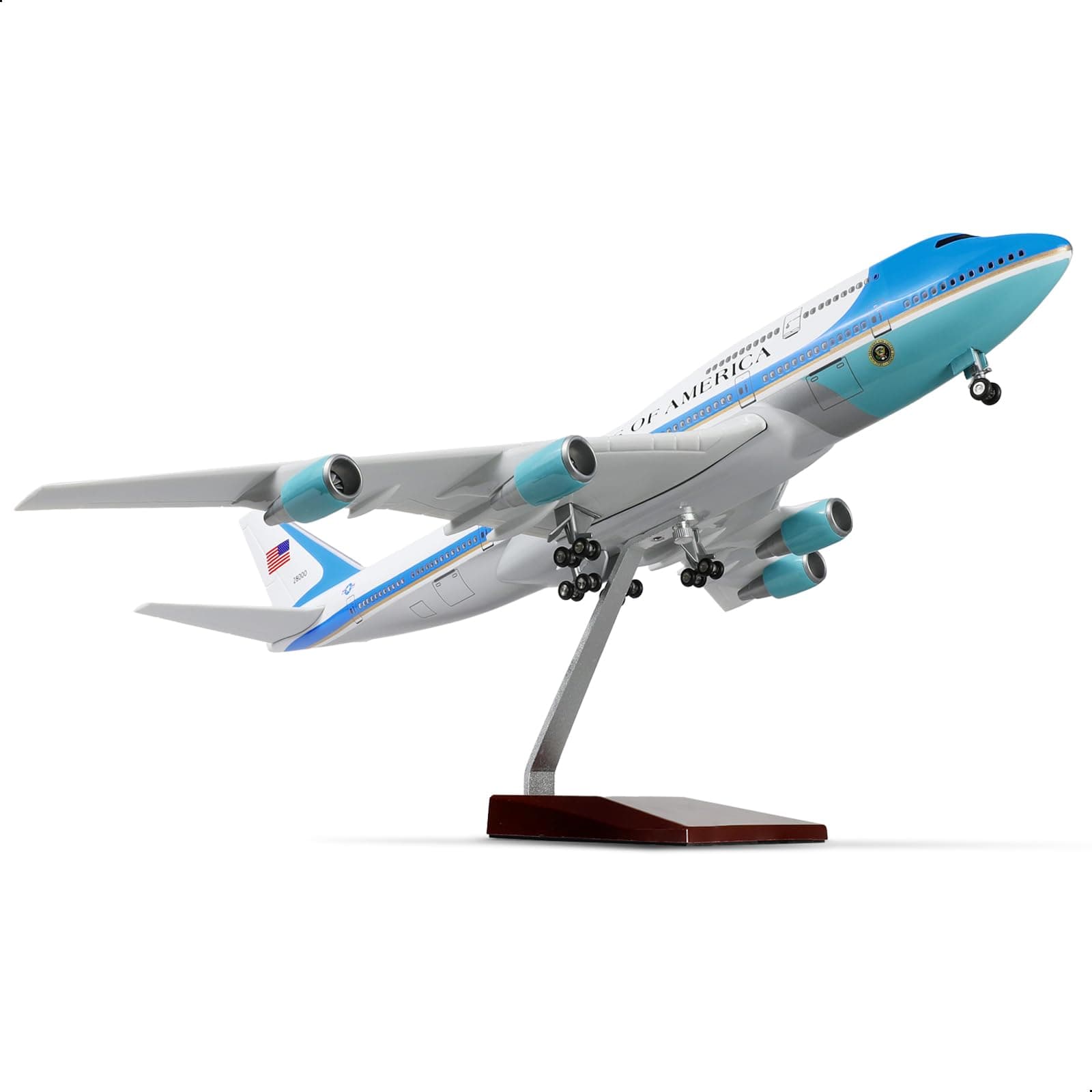 1/160 Large Scale Air Force one Airplane Model 18-inch Lfor Boeing 747 Resin Airplane Model for Adult Plane 747 with Stand for Aviation Enthusiasts Gifts or Display Decorations