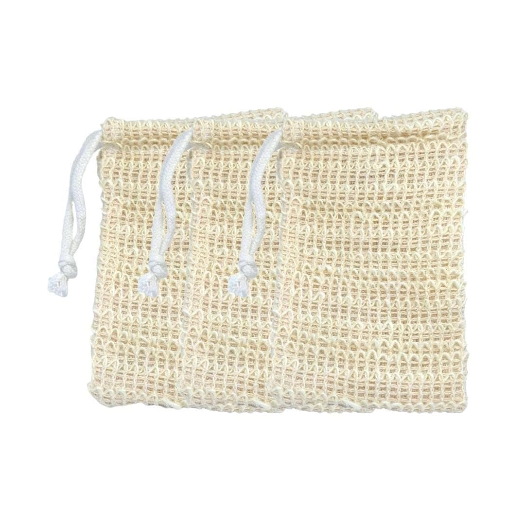 Natural Ramie Soap Saver Pouch/Soap Bag Scrubber (Pack of 3) | Made with Sustainable Vegetable Fibre | Gently Exfoliates Skin | For Men & Women | Premium Bathing Accessories | Made in India