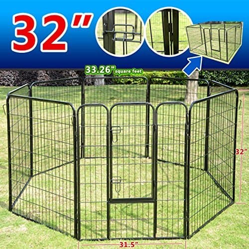 Pingkay 32" 8 Panel Heavy Duty Pet Dog Portable Exercise Playpen ¡
