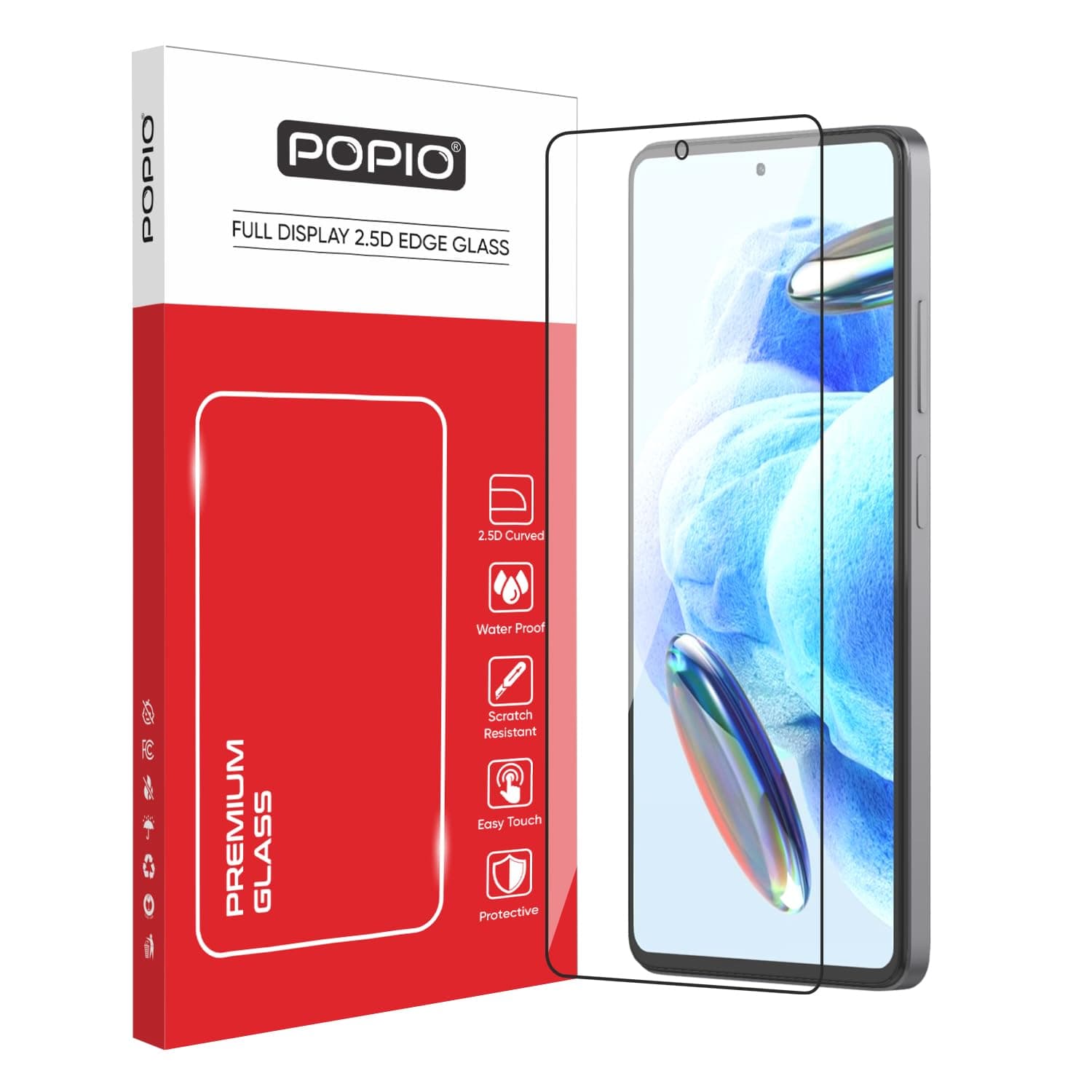 POPIO Tempered Glass For Poco F5 / X5 Pro/Redmi Note 12 Pro/Pro Plus/Note 12 Discovery/Turbo (Black) with Edge-To-Edge Protector Coverage