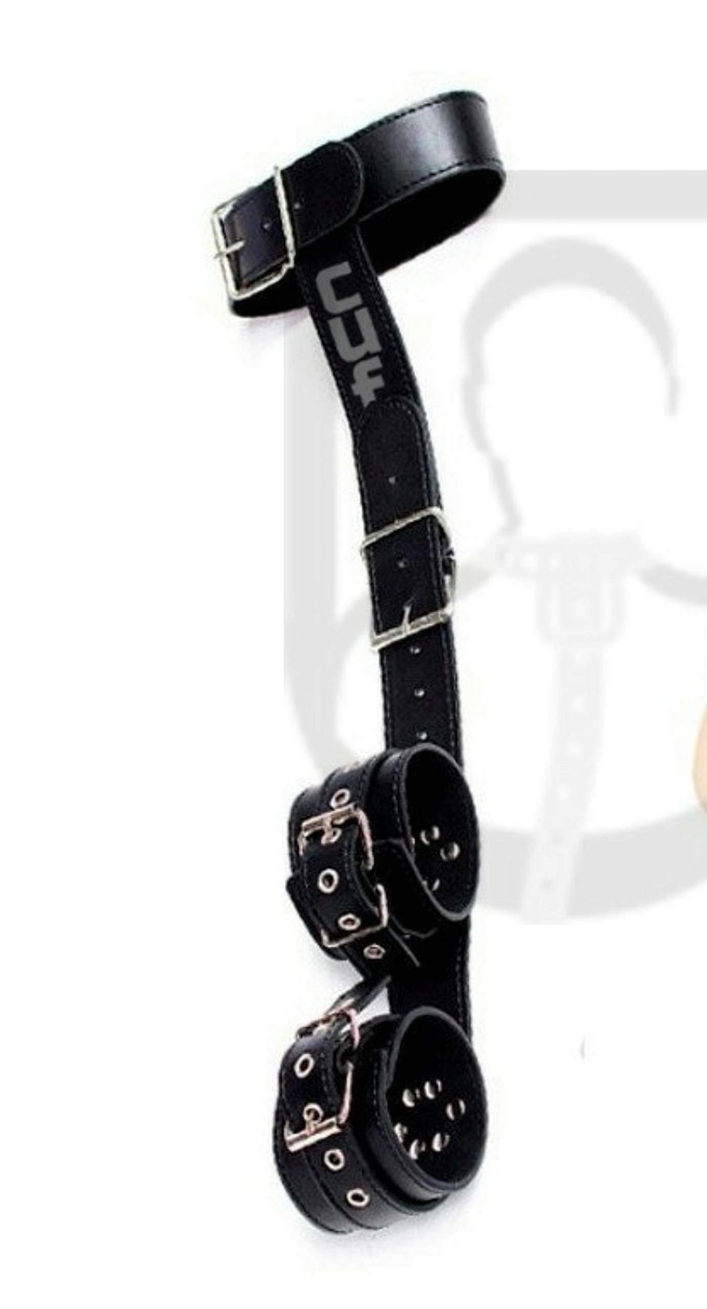 Neck Collar & Hand Cuffs Restraint PU Leather