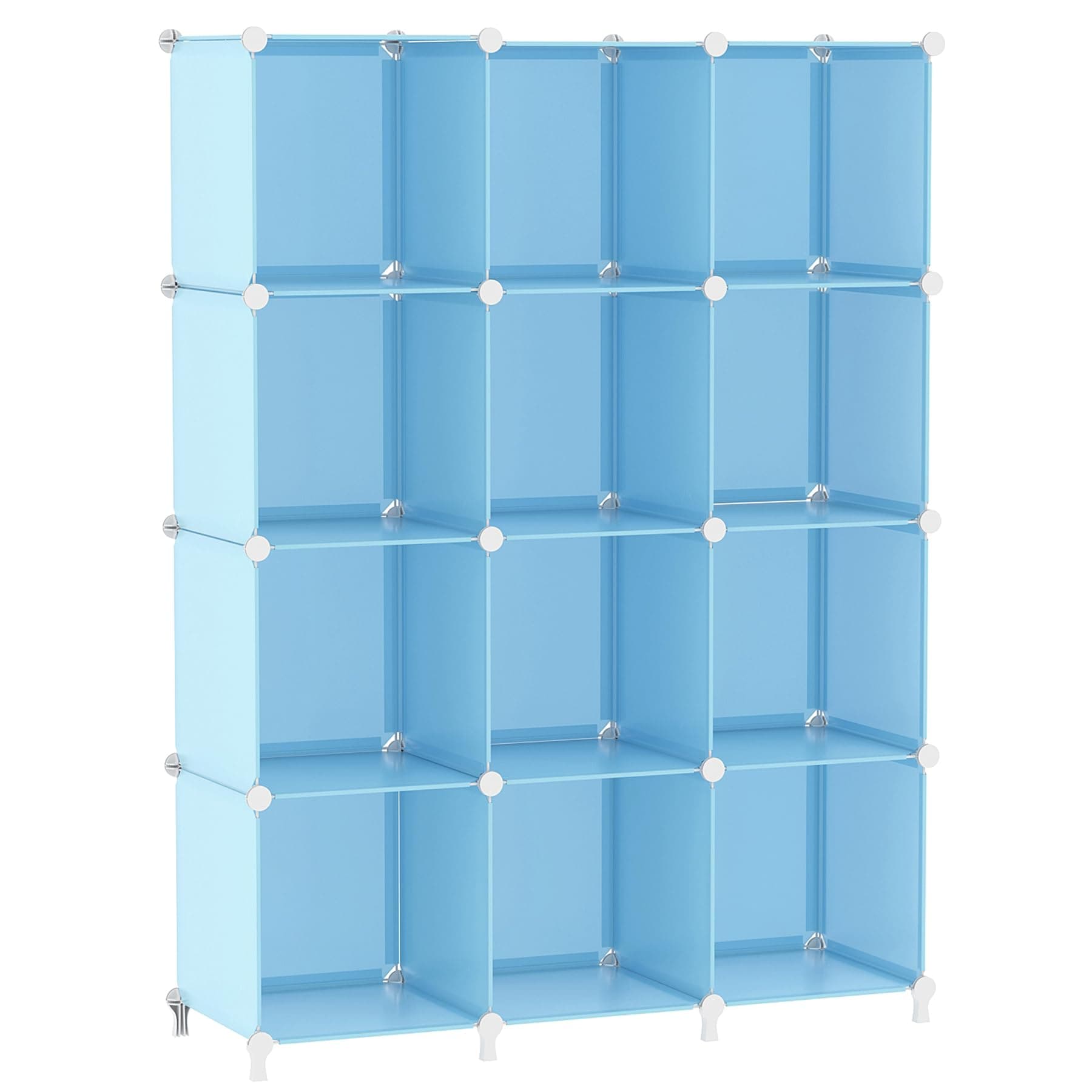 AWTATOS 12 Cube Storage Organizer Protable Closet Organizers and Storage for Kids DIY Stackable Clothes Organizer for Bedroom, Home Office, Blue