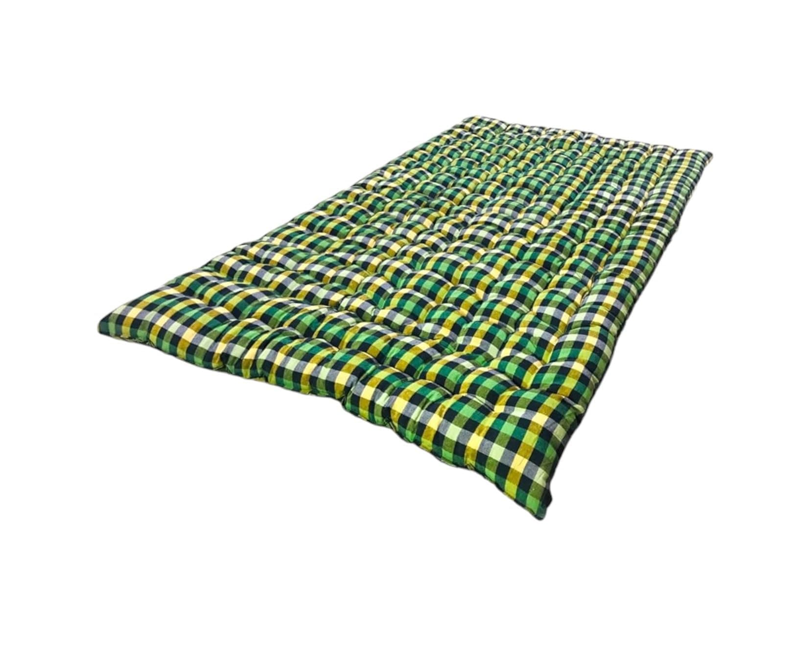 Soft Cotton Foldable Light Weight Filled Single Firm Mattress| Gadda (Multicoloured, 1 Sleeping Capacity, 3 x 6 ft or 72 x 36 Inches)