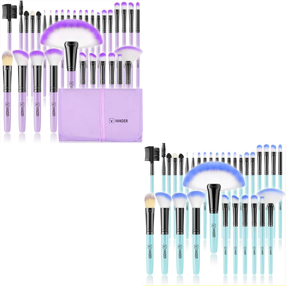 VanderSave 20% on Makeup Brushes 32Pcs Purple Makeup Brushes Set+ 32Pcs Blue Makeup Kit(Cosmetic bag not included)