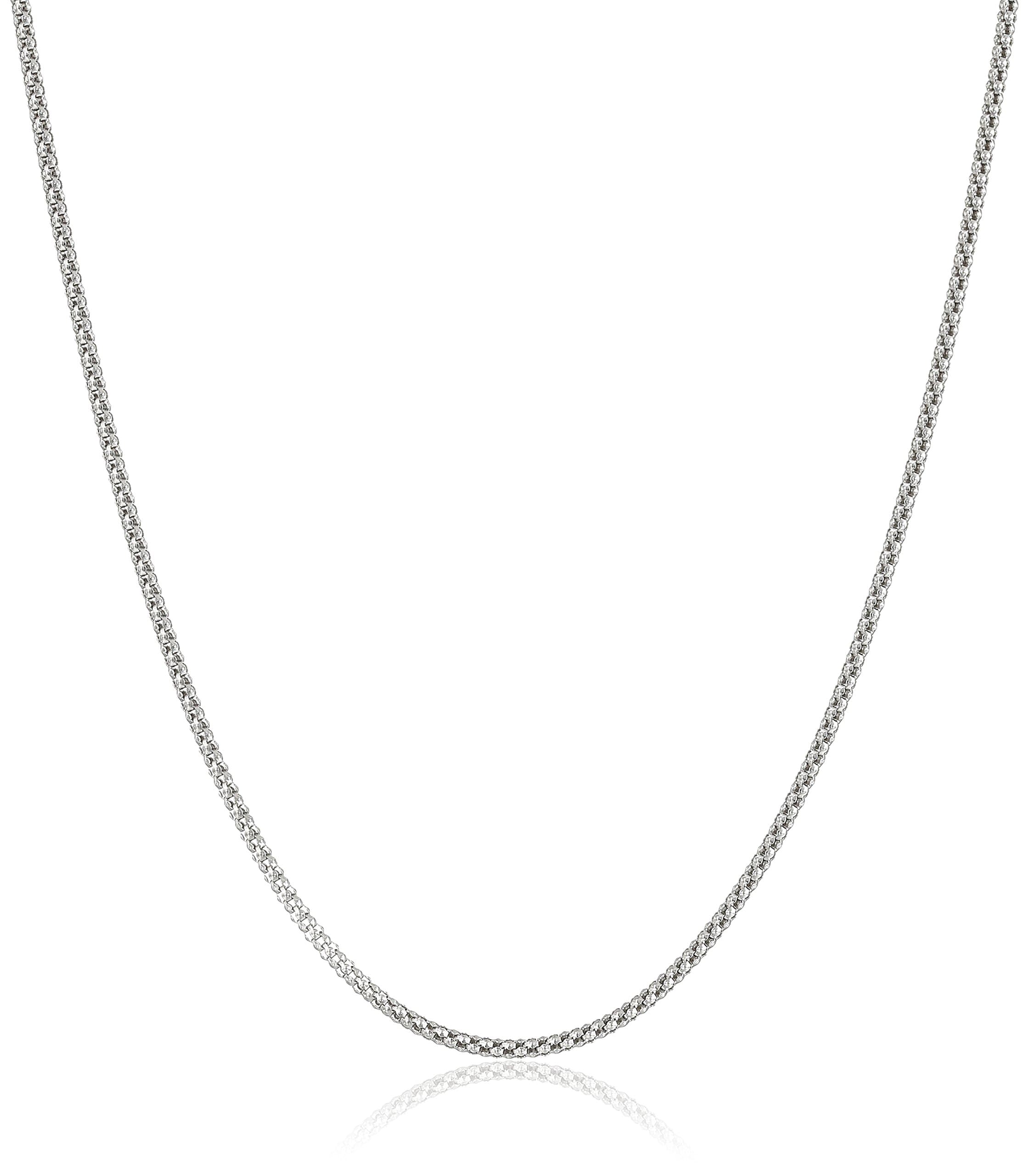 Sterling Silver Antique-Finish Popcorn Chain Necklace, 30"