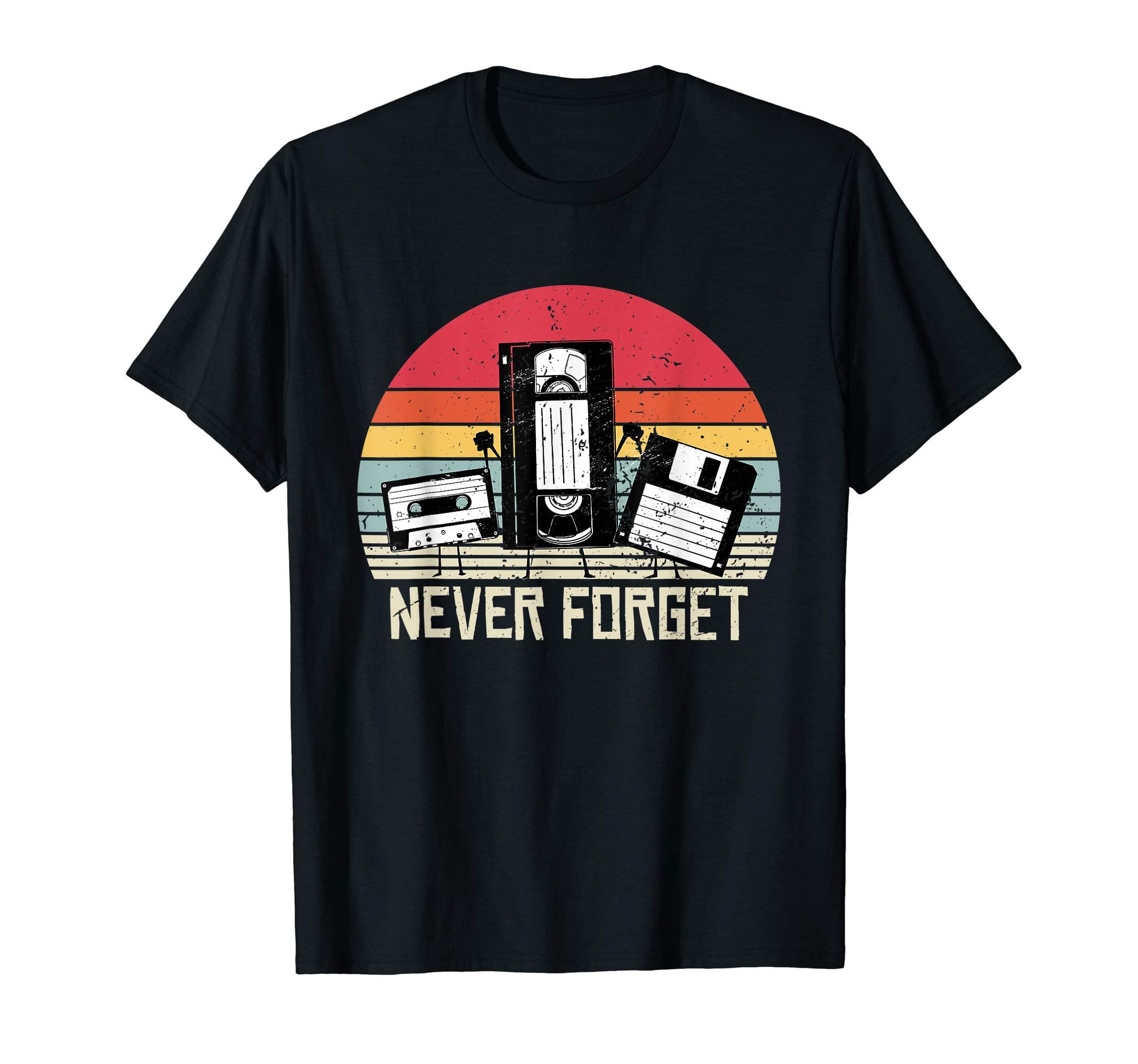 Never forget, Vintage & Retro Floppy Disc VHS giftFunny Never Forget, Floppy Disc VHS Tape, retro vintage T-Shirt