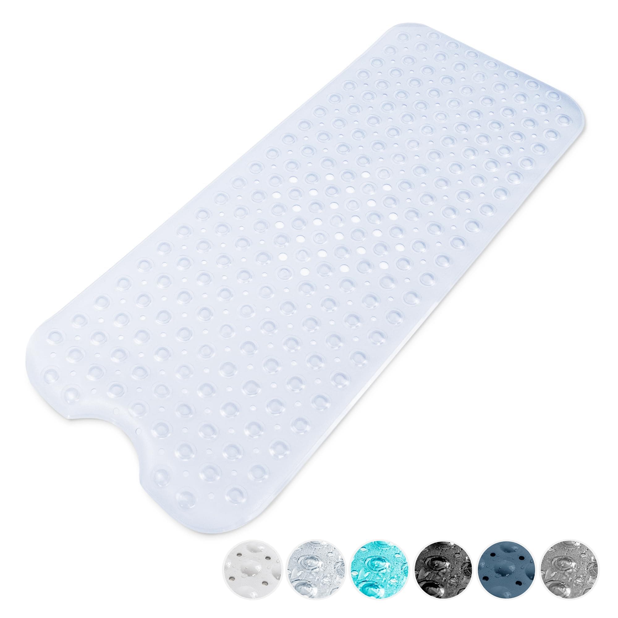 KEPLIN Premium Non-Slip Bath Mat - 200 Suction Cups, BPA, Latex Free, Mildew Resistant, Machine Washable - Safe, Durable & Comfortable for Shower Runner & Bathroom Tubs Extra Long (40x100cm) - Clear