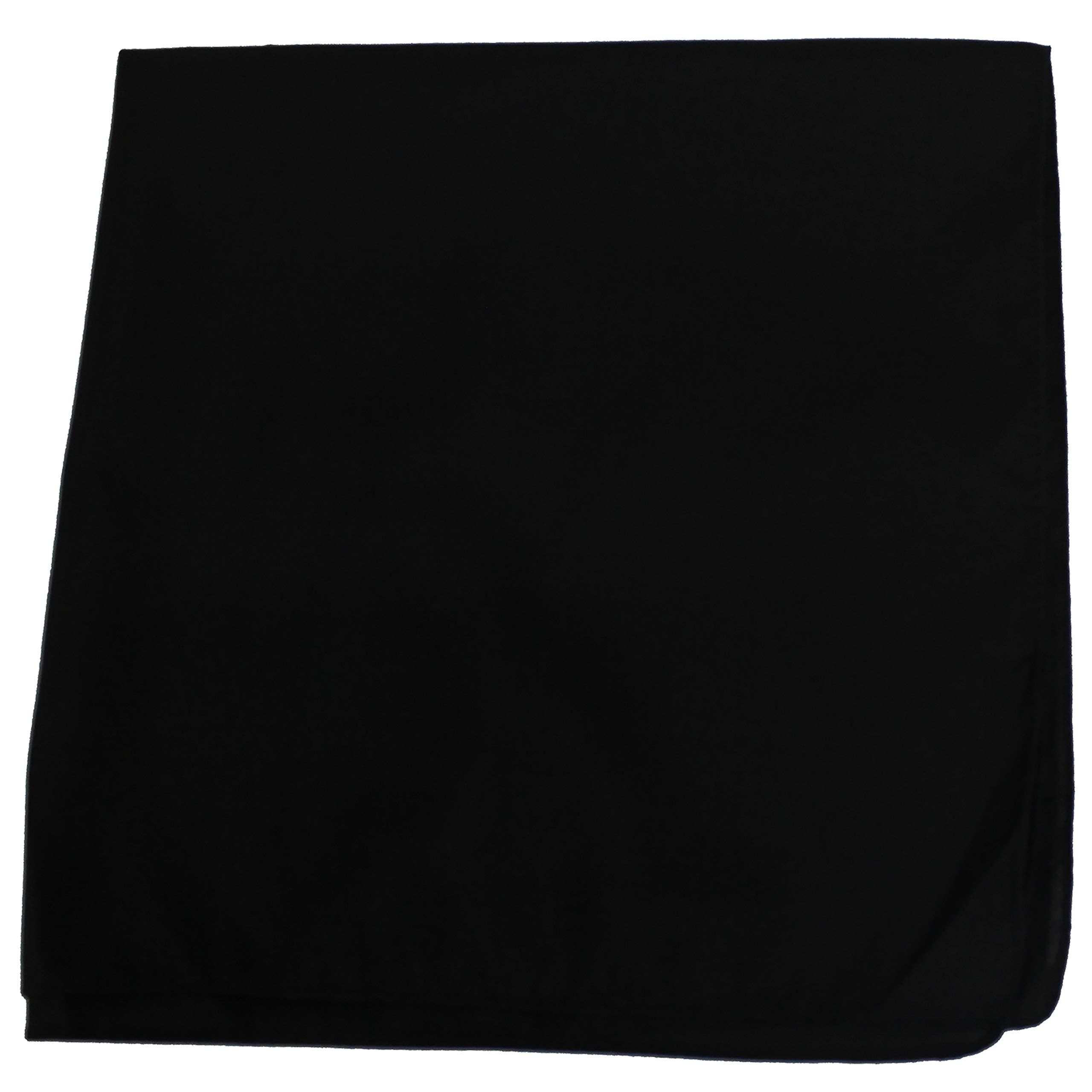 Polyester Sewn Edges XL Solid Bandana - 27 x 27 Inches - 5 Pack