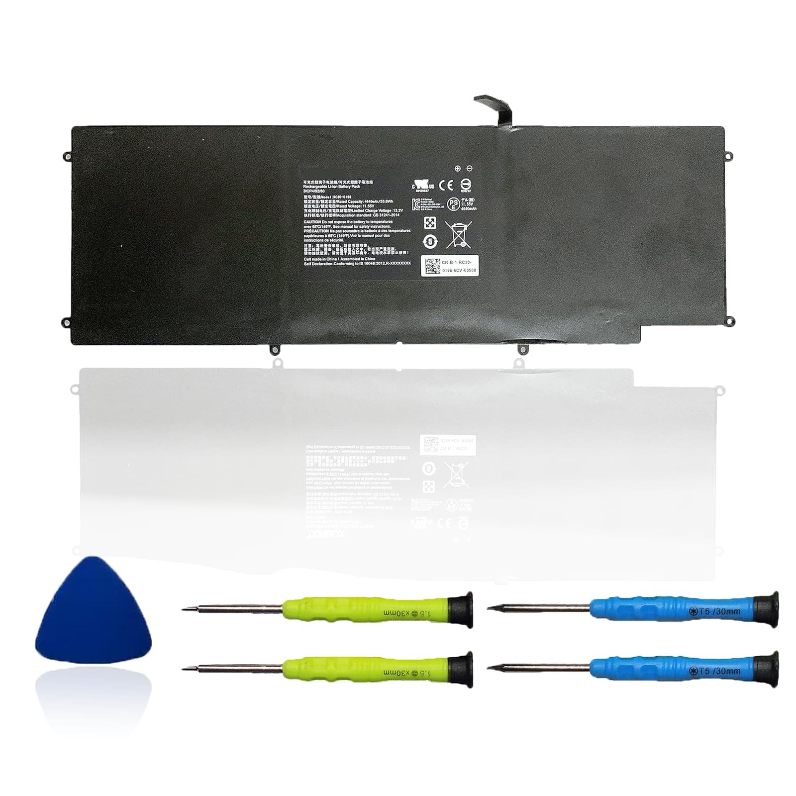 RC30-0196 Laptop Battery Compatible with Razer Blade Stealth 2016 2017 i7-7500u i7-8550u RZ09-01962E10 RZ09-01962E20 RZ09-01962E52 RZ09-01963E32 Series RC30-0196 3ICP4/92/80 53.6Wh 11.55V