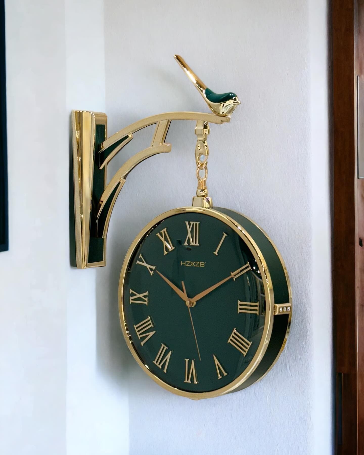 Wall Clock Non Ticking,Hanging Wall Clocks Modern Style for Home, Office, Kitchen, Bedroom, Living Room, School Decorative (W5-Green)