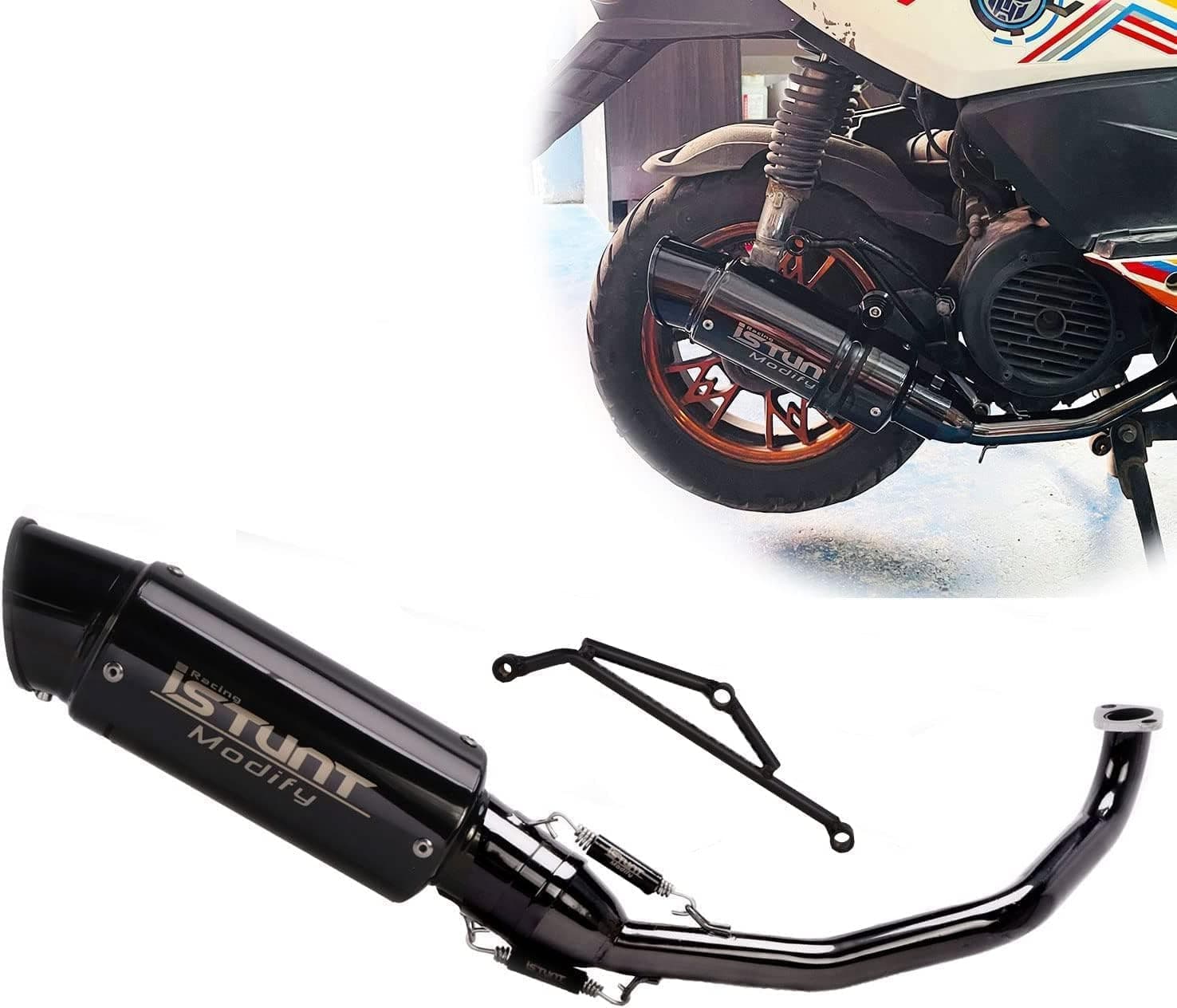Complete Exhaust System Slip On Muffler Baffle Header Muffler For GY6 Engine 125cc 150cc Scooter Moped ATV (With Removeable DB Killer)