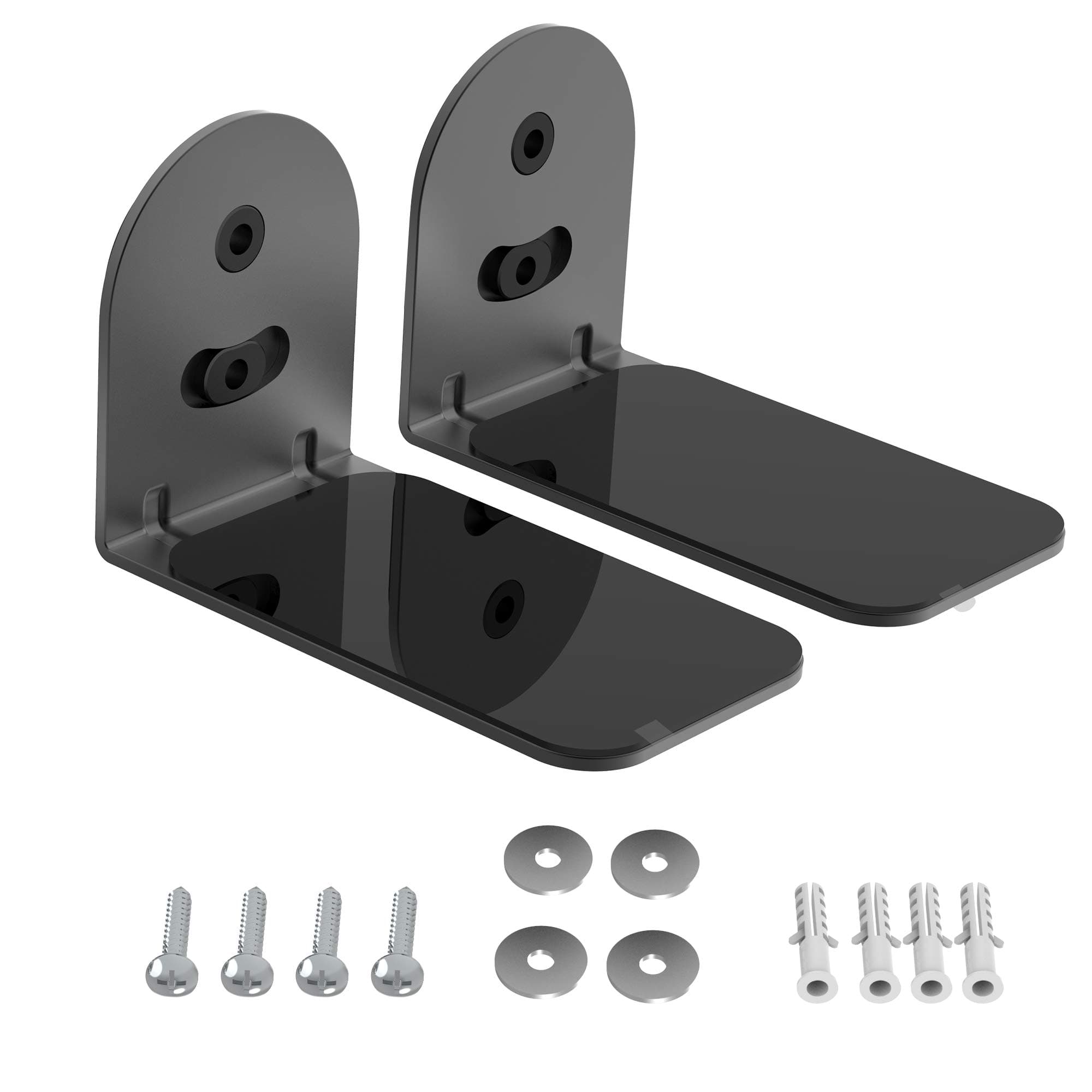 PlusAcc Universal Soundbar Brackets Mount Compatible with Bose, Samsung, JBL, Sonos, Yamaha, LG, Majority, SAKOBS and More Sound Bar Wall Mounts Bracket Kit Mounting Holder (Black)