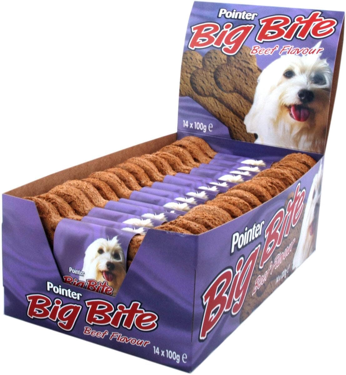 Pointer Big Bite Biscuit Beef Flavoured Dog Treat x 14