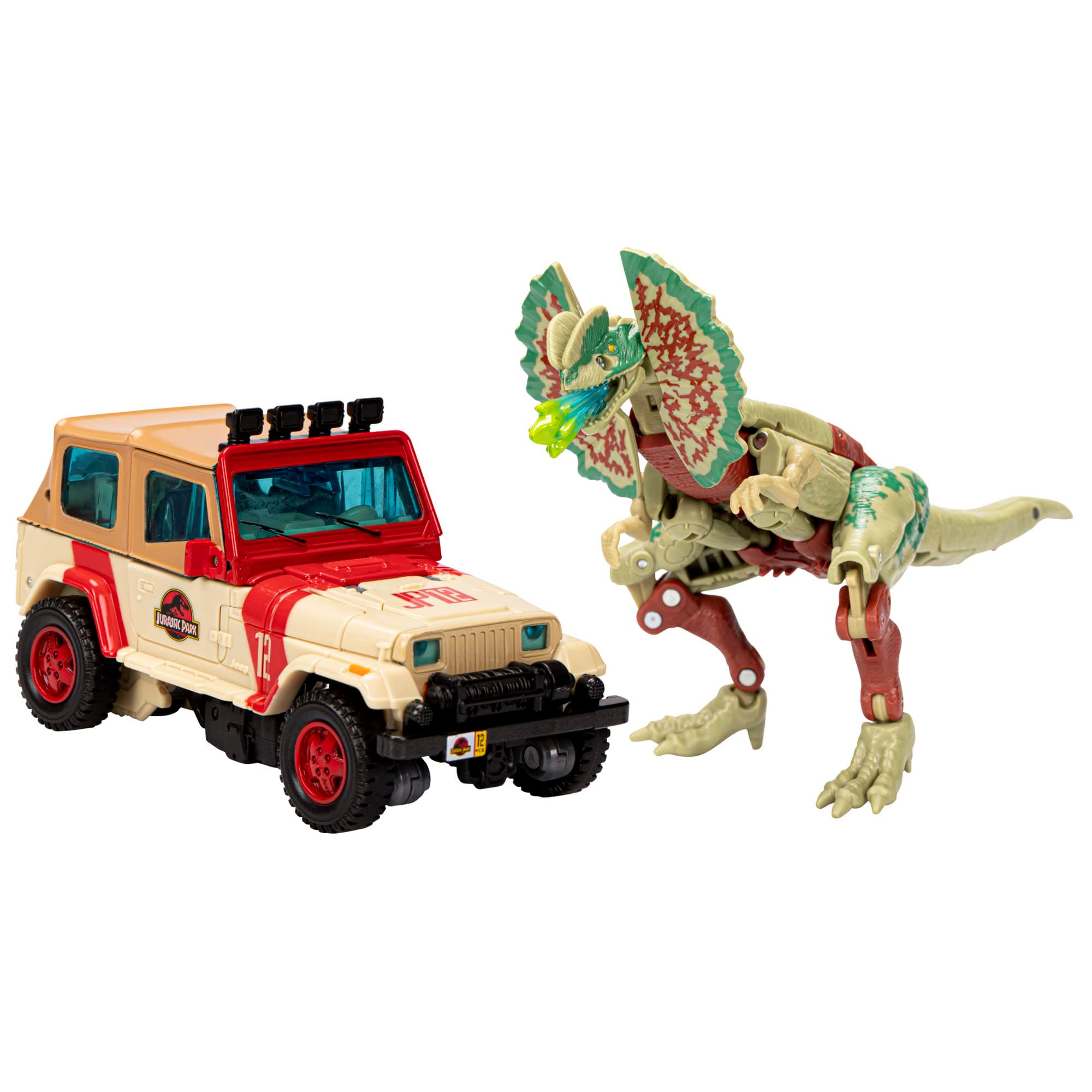Collaborative Jurassic Park x Toys Dilophocon & Autobot JP12, Action Figures for Boys and Girls Ages 8 and Up (Amazon Exclusive)