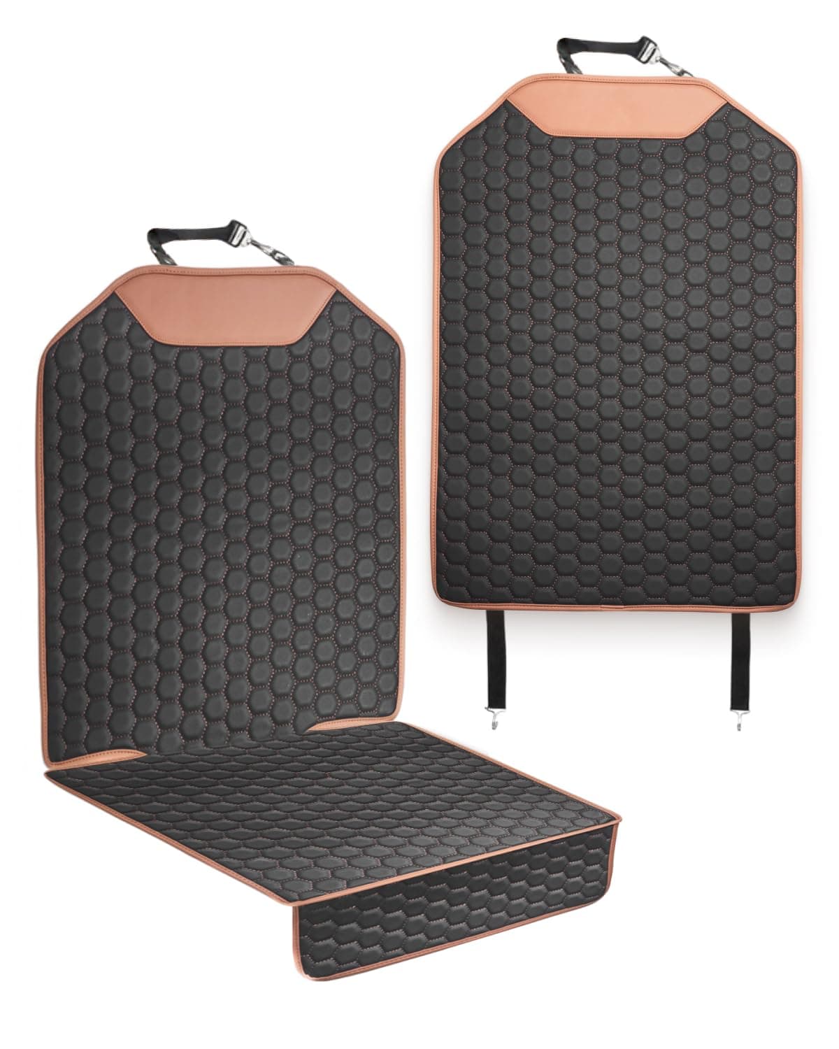 Owleys Set Car Seat Protector & Seat Back Protector Hexy One - Kick Mat Back Seat Protector Hexy - Waterproof & Non-Slip Car Seat Protector