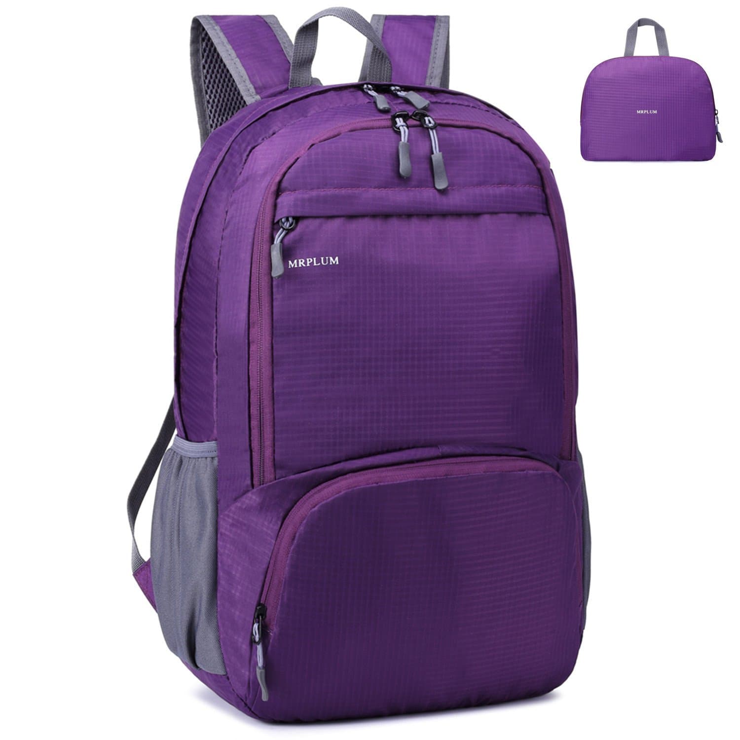 MRPLUM Backpack Backpack 25L Folding Ultralight Rucksack, Unisex Durable Handy Daypack for Travel& Outdoor Sports (Purple)