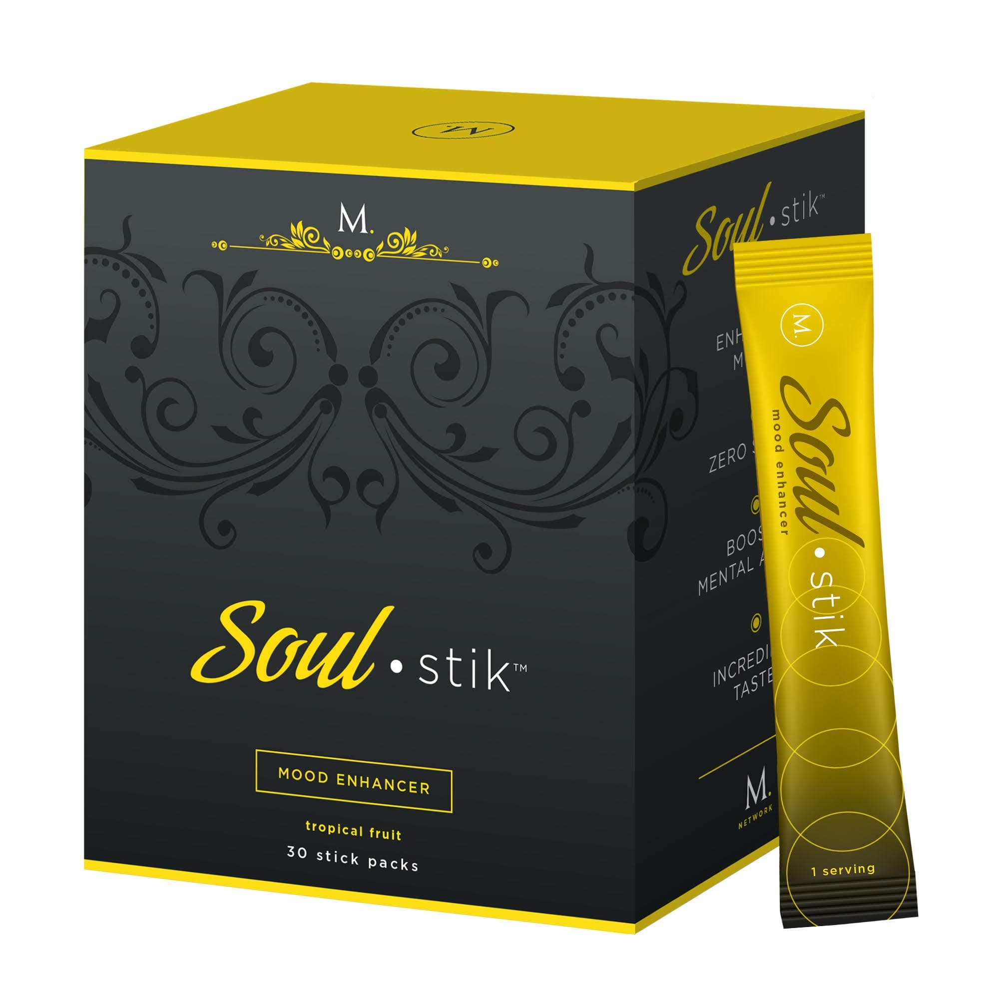 Soul Stik, Low-Calorie Mood Elevation, Mango/Tangerine, Electrolyte hydration beverage, 30 servings