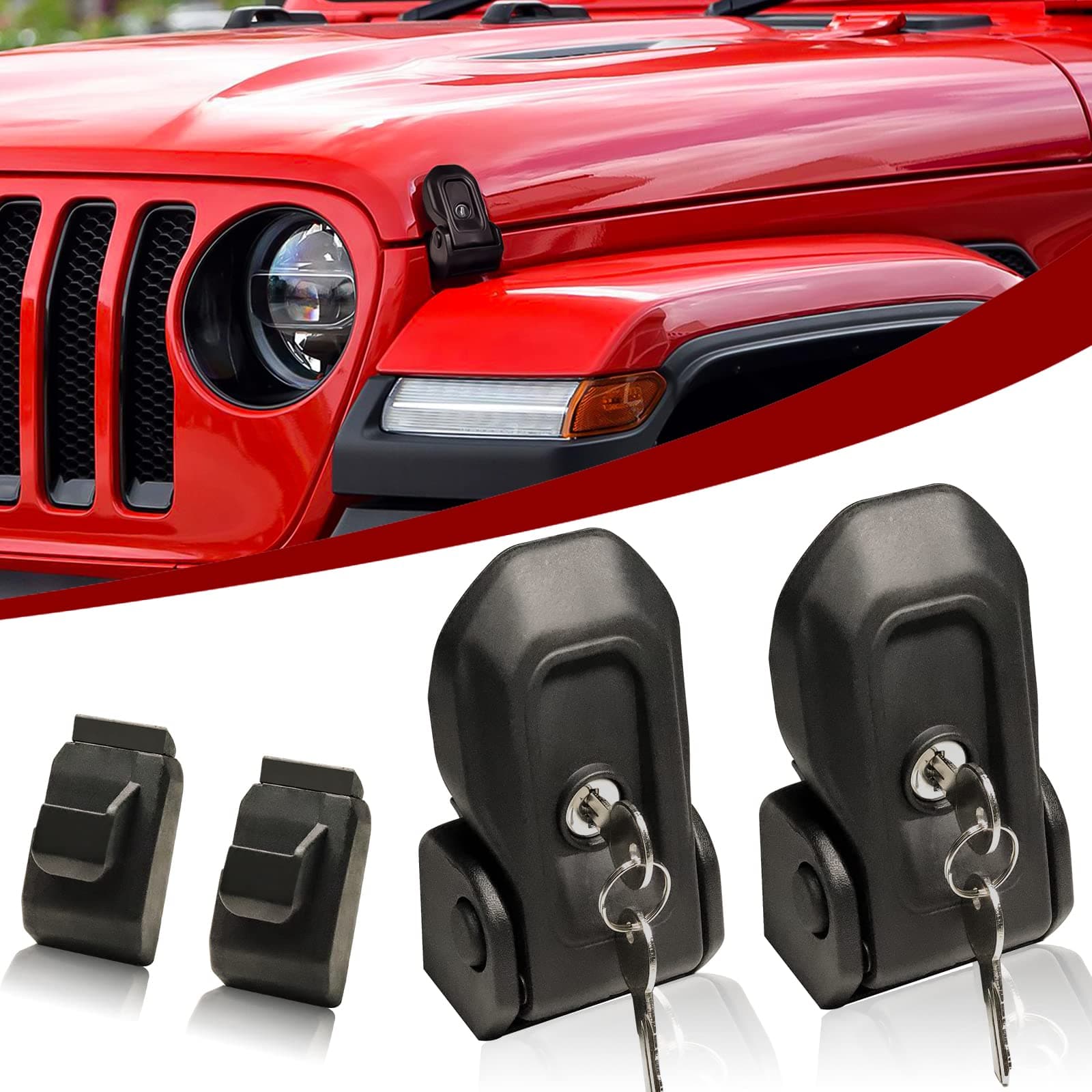 Jeep Wrangler hood latches