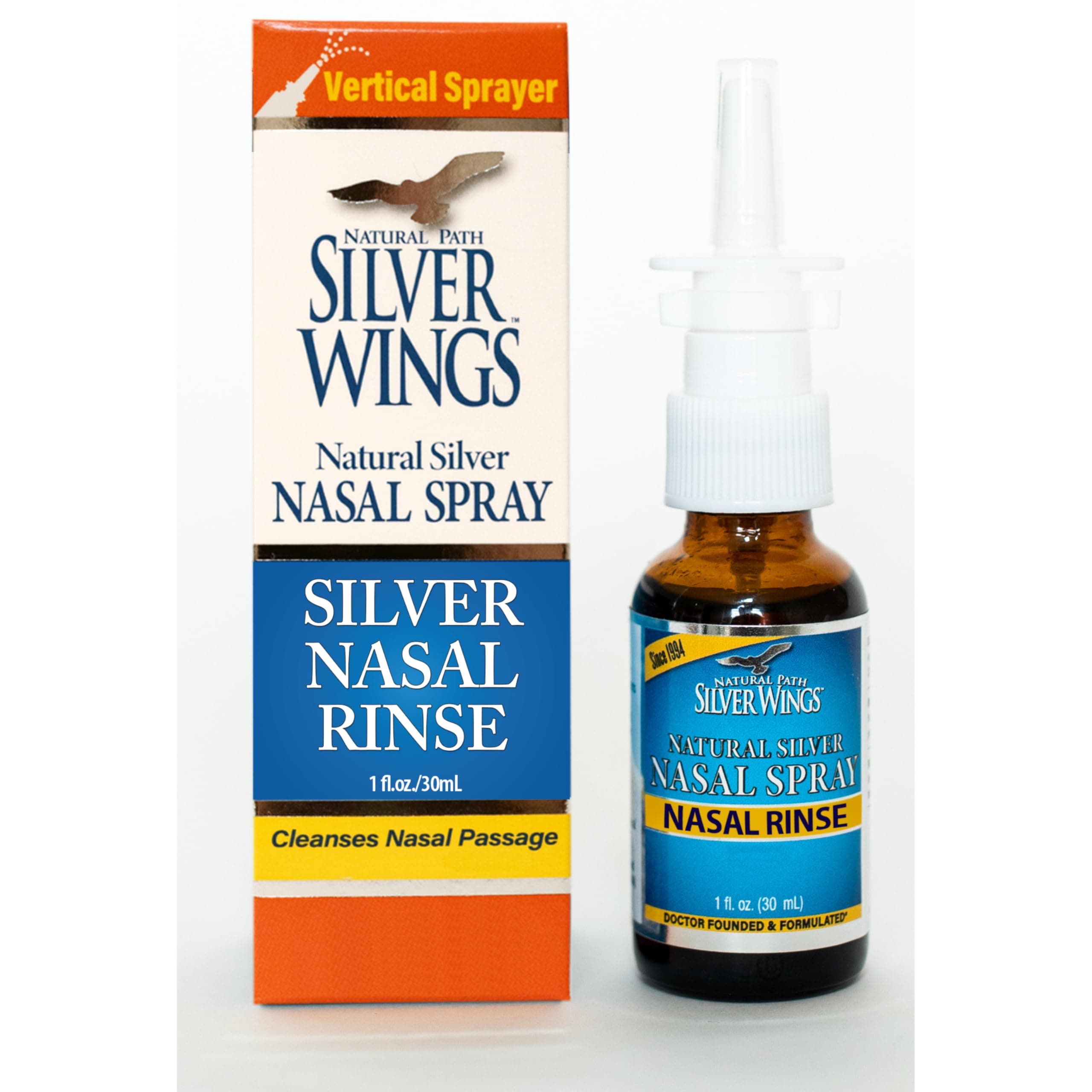 Natural Path Silver Wings - Natural Silver Nasal Rinse Spray - 50ppm - 1oz