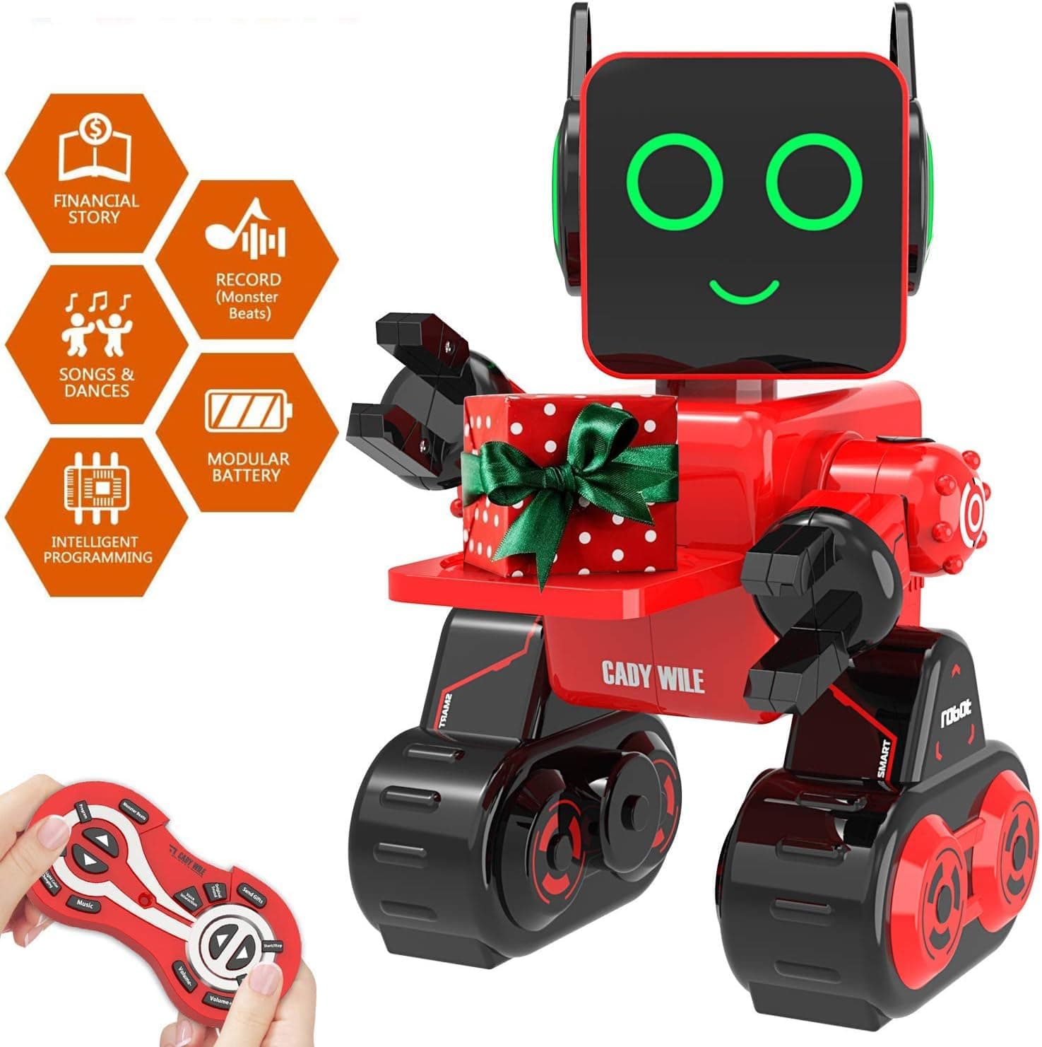 zechuan Robot Toy for Kids, Remote Control and Intelligent Programming RC Robot, Music, Dancing, Talk, Play with Kids for Gril and Boy(Red)