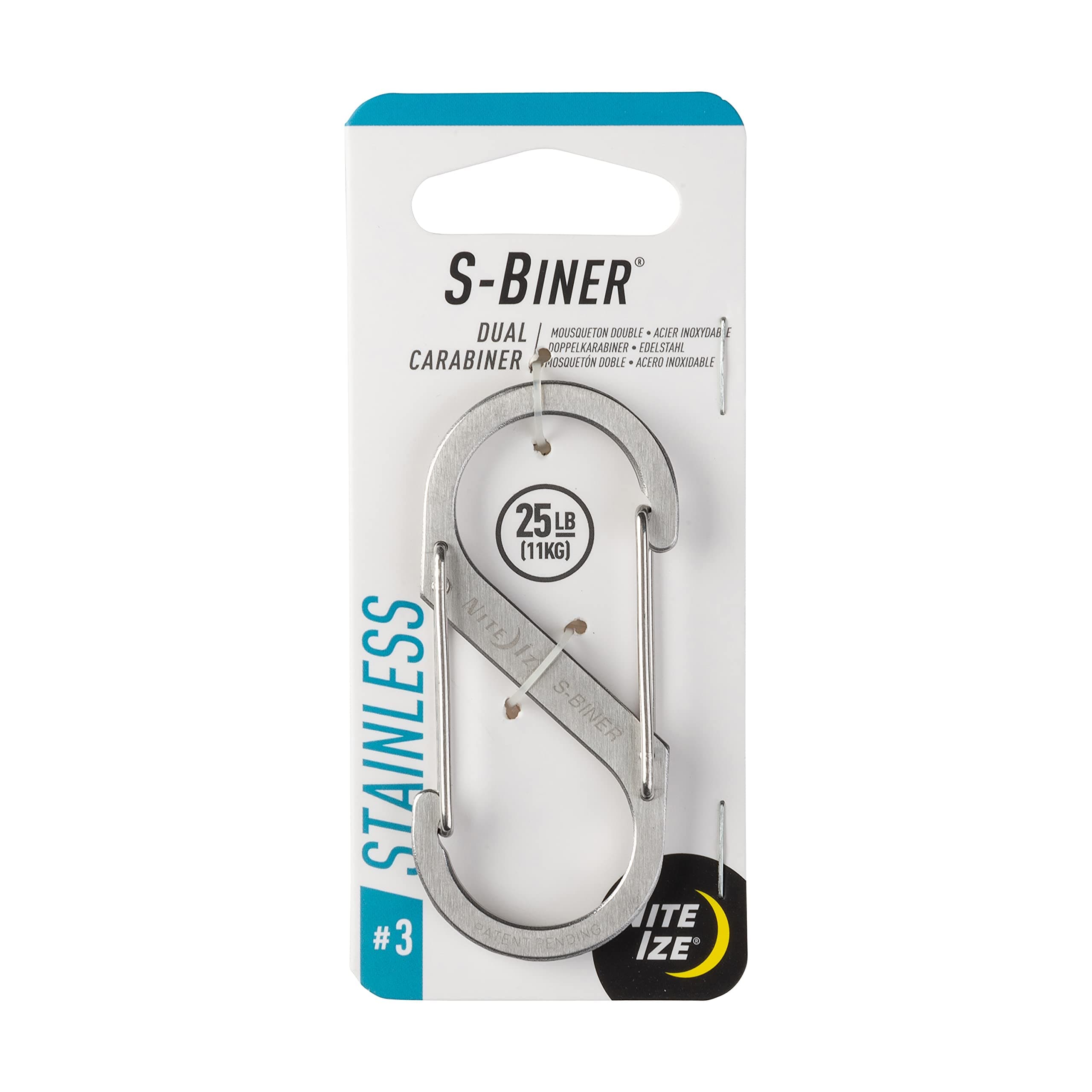 Size-3 S-Biner Dual Spring Gate Carabiner, Stainless