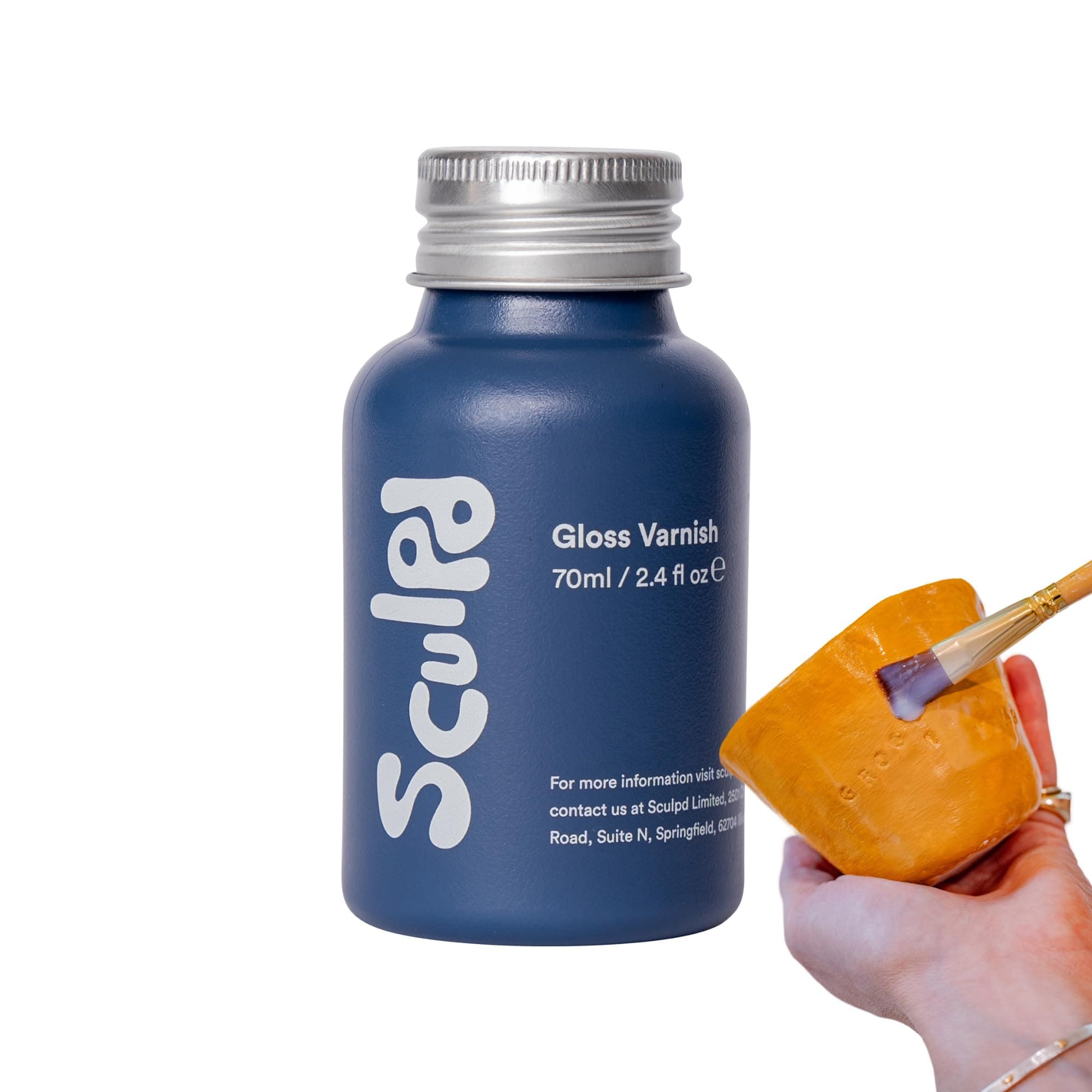 Sculpd Clear Varnish for Air Dry Clay - Premium Clear Gloss Finish For Pottery & Acrylic Paint - Waterproof, Scratch Resistant, Colorless Ceramic Sealer - Hobbies Arts & Crafts DIY, 70 ml