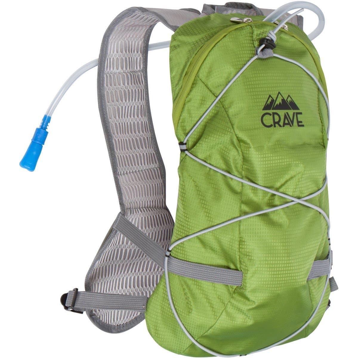 Crave Outdoors Hydration Backpack 1.5L Water Bladder Cycling Running Hiking Pack. Fits Men Women Children. (Green)