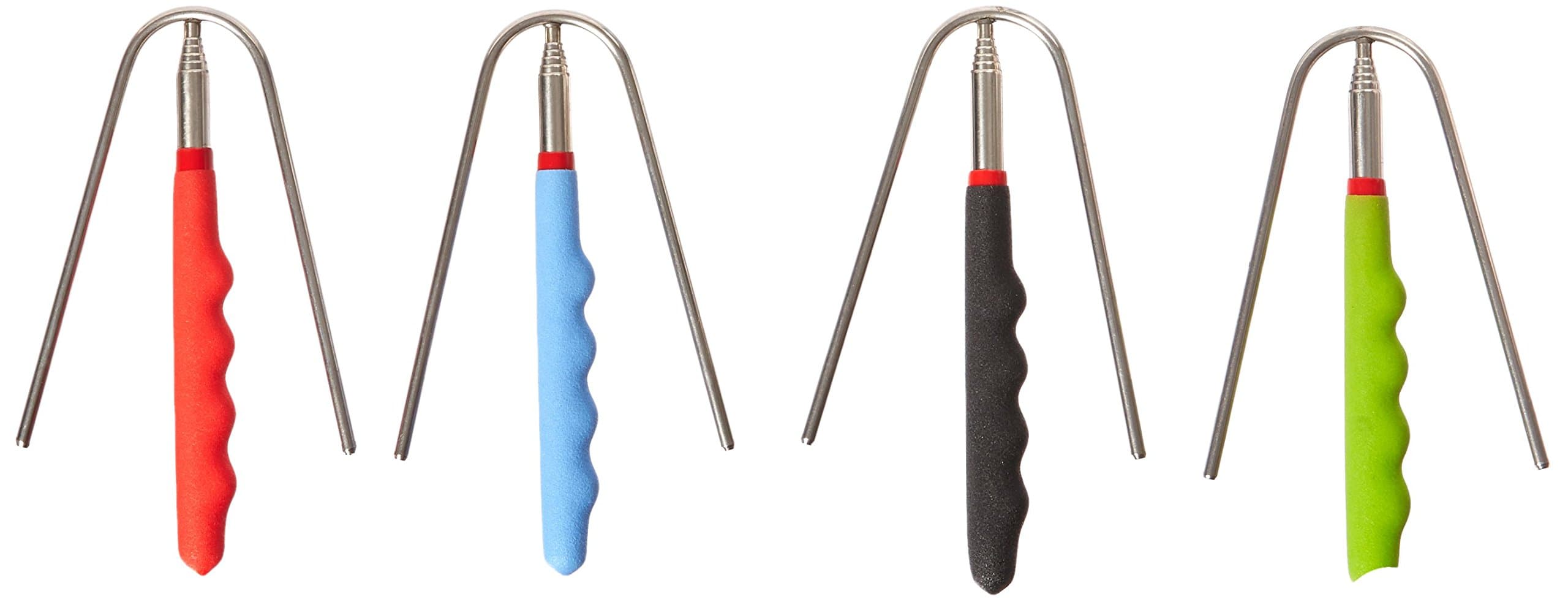 Extendable Telescopic BBQ Roasting/Camping Fork - Family Four Pack Patented Safety Design is Perfect for Marshmallows Hot Dogs and Smores