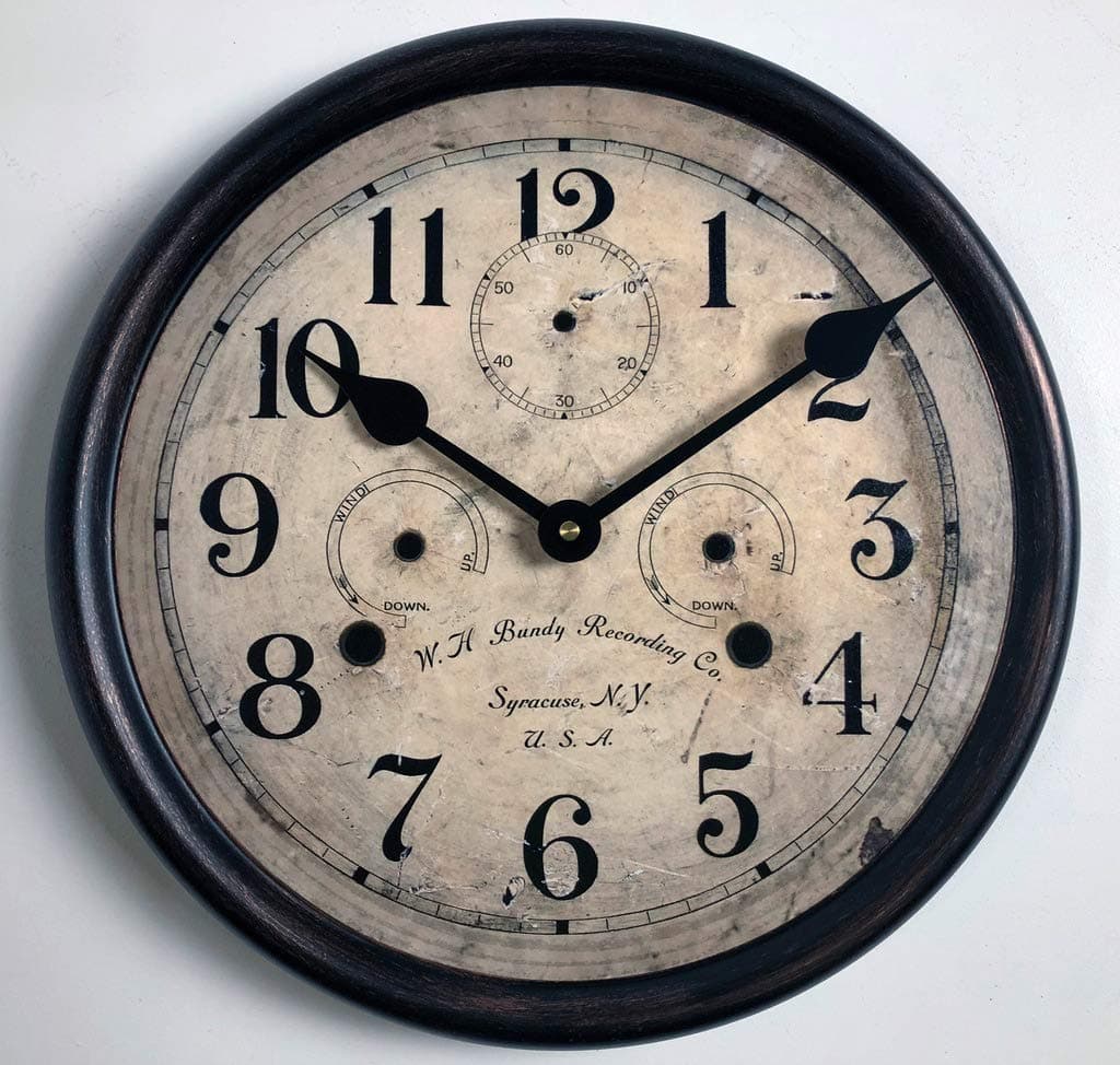 Bundy Wall Clock | Ultra Quiet Quartz Mechanism | Hand Made in USA Beautiful Crisp Lasting Color | Comes in 8 Sizes | 15 Inch