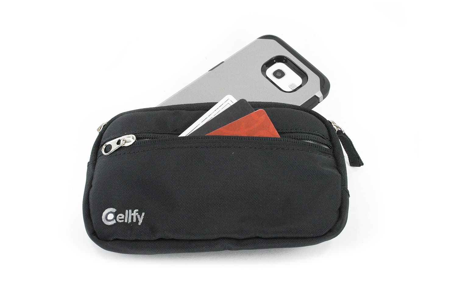 Smartphone Pouch; Carrying Case for Phone, or Wallet Items. Contains Belt-Loop Strap, or Attach to a Bag Strap for Convenient Carrying. Fit's Most Phones (Black)