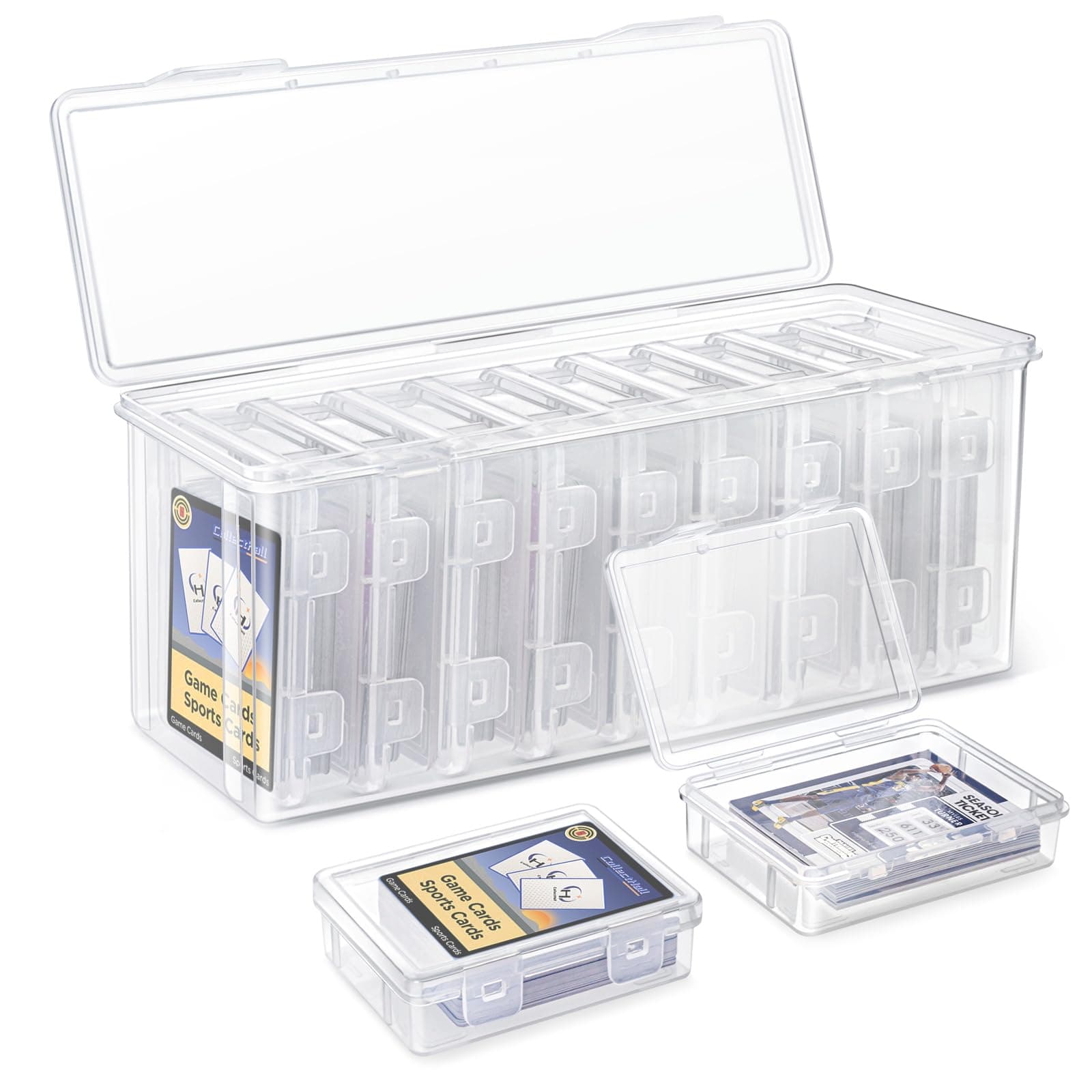 10 PCS Trading Card Storage Box Set, Plastic Top loaders Storage Box, Fit for Standard Card, Top Loaders and Magnetic Card Holders