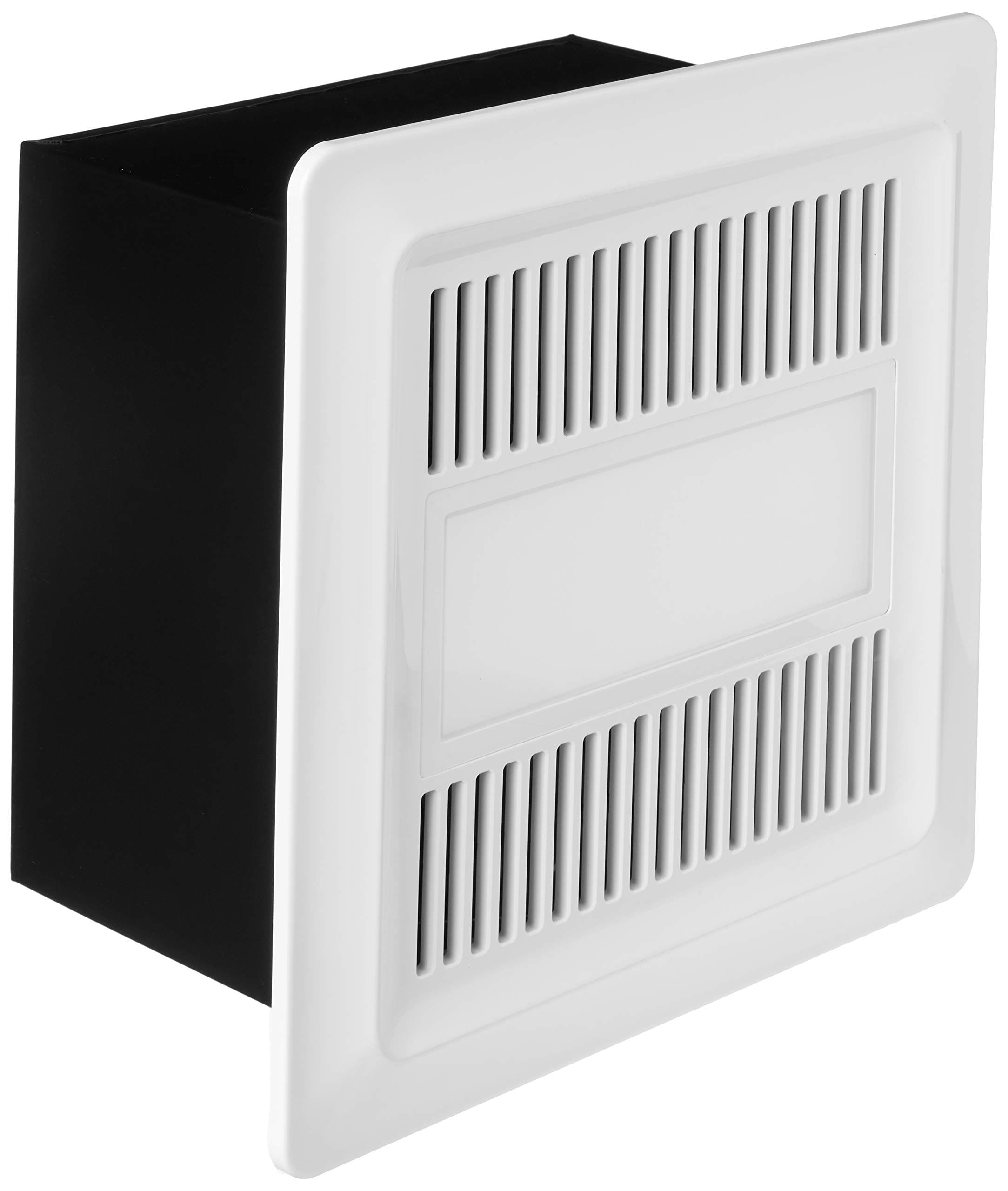 iLIVING ILG8FV111 Ventilation Exhaust DC 10W LED Light, Adjustable Speed Selector Smart Flow 50-110 CFM Energy Star, Bathroom Fan, Black and Beige