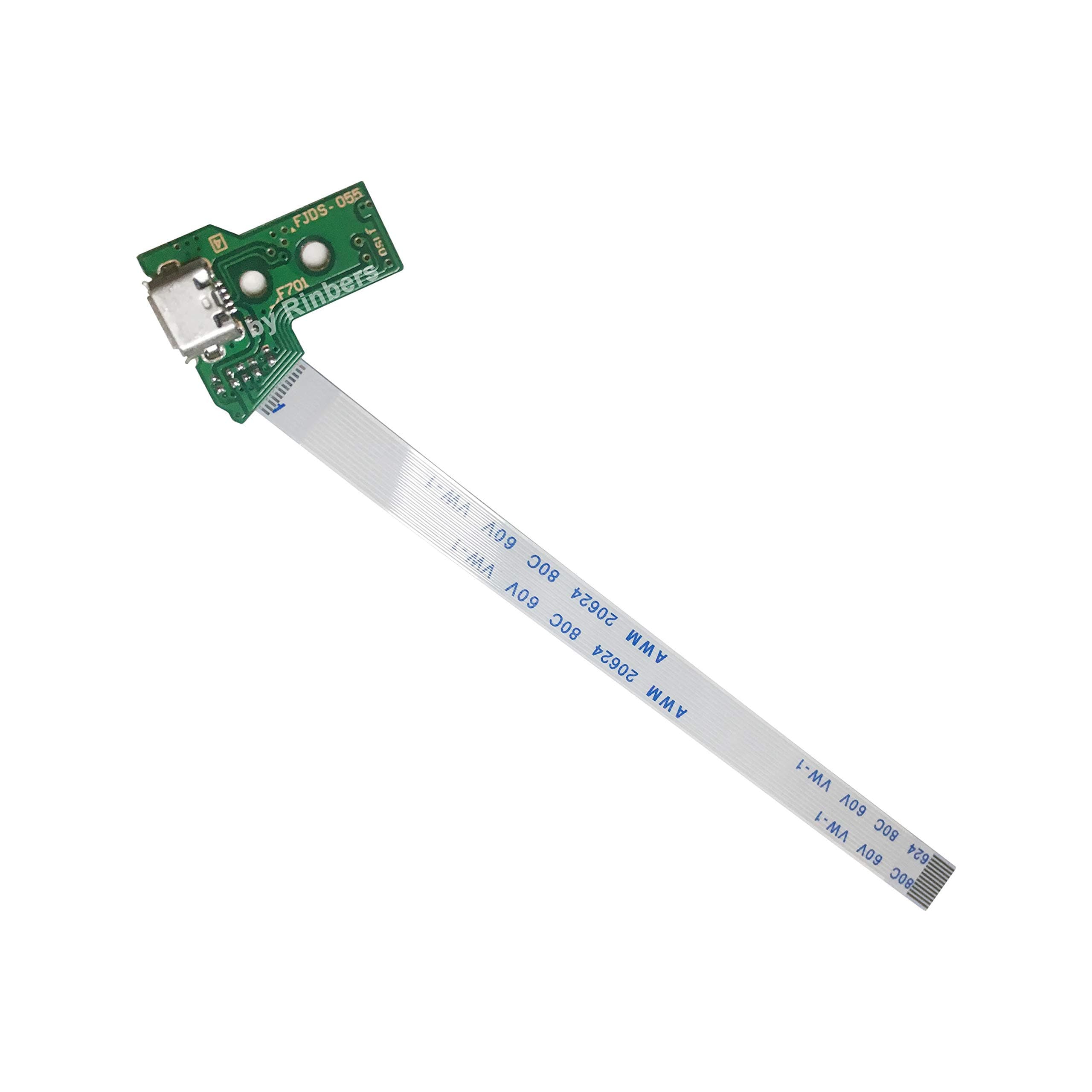 Rinbers® Pack of 2 JDS-050 JDS-055 Replacement Charging Port Micro USB Adaptor Charger Socket Circuit Board with 12 Pin Flex Cable