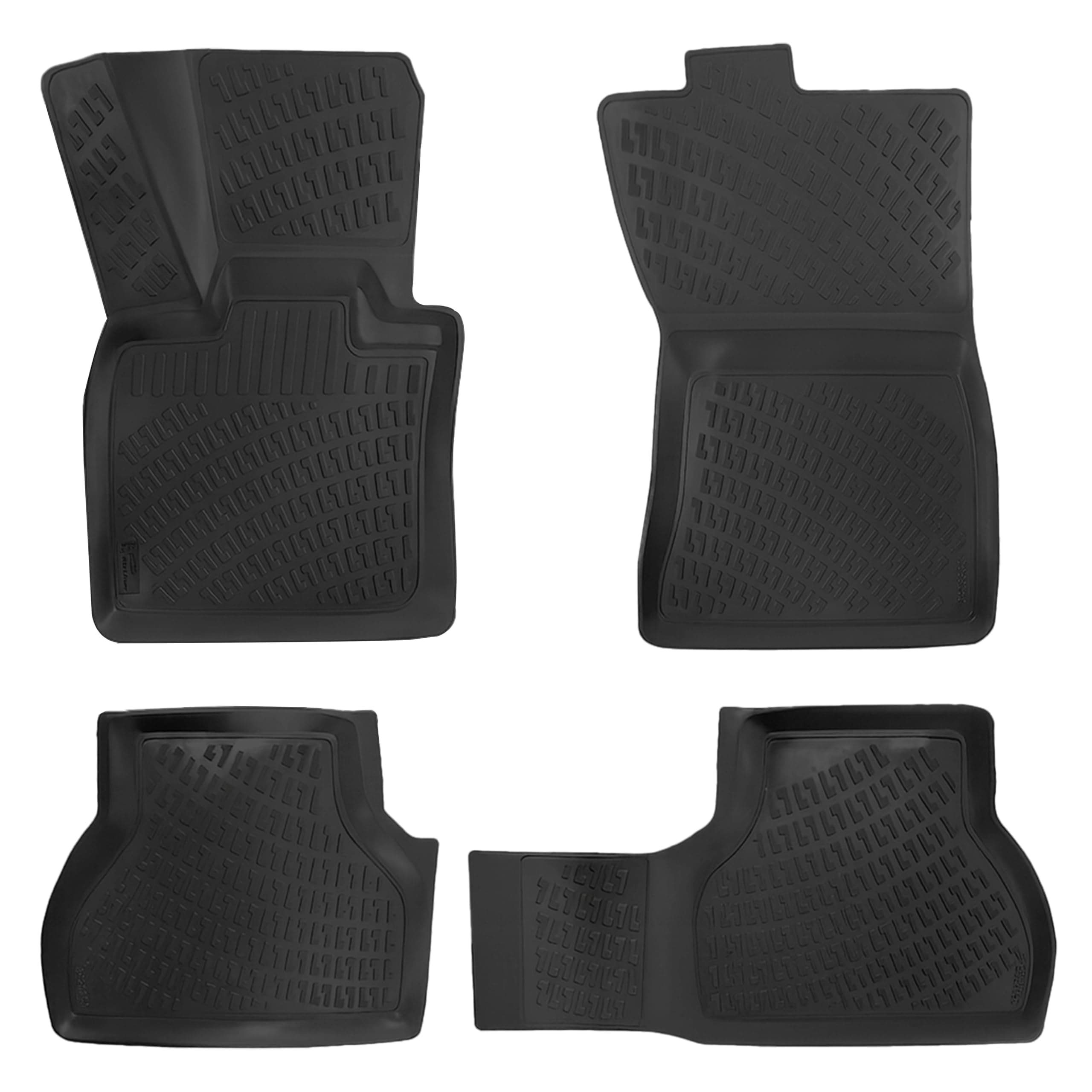 BMW X5 2007-2013 & X6 2008-2014 Floor Mats 3D Custom Fit Rubber Car Mats Laser Measured Floor Liners All Weather Heavy Duty Waterproof Odorless Non-Slip TPE (Front & Rear, Black)
