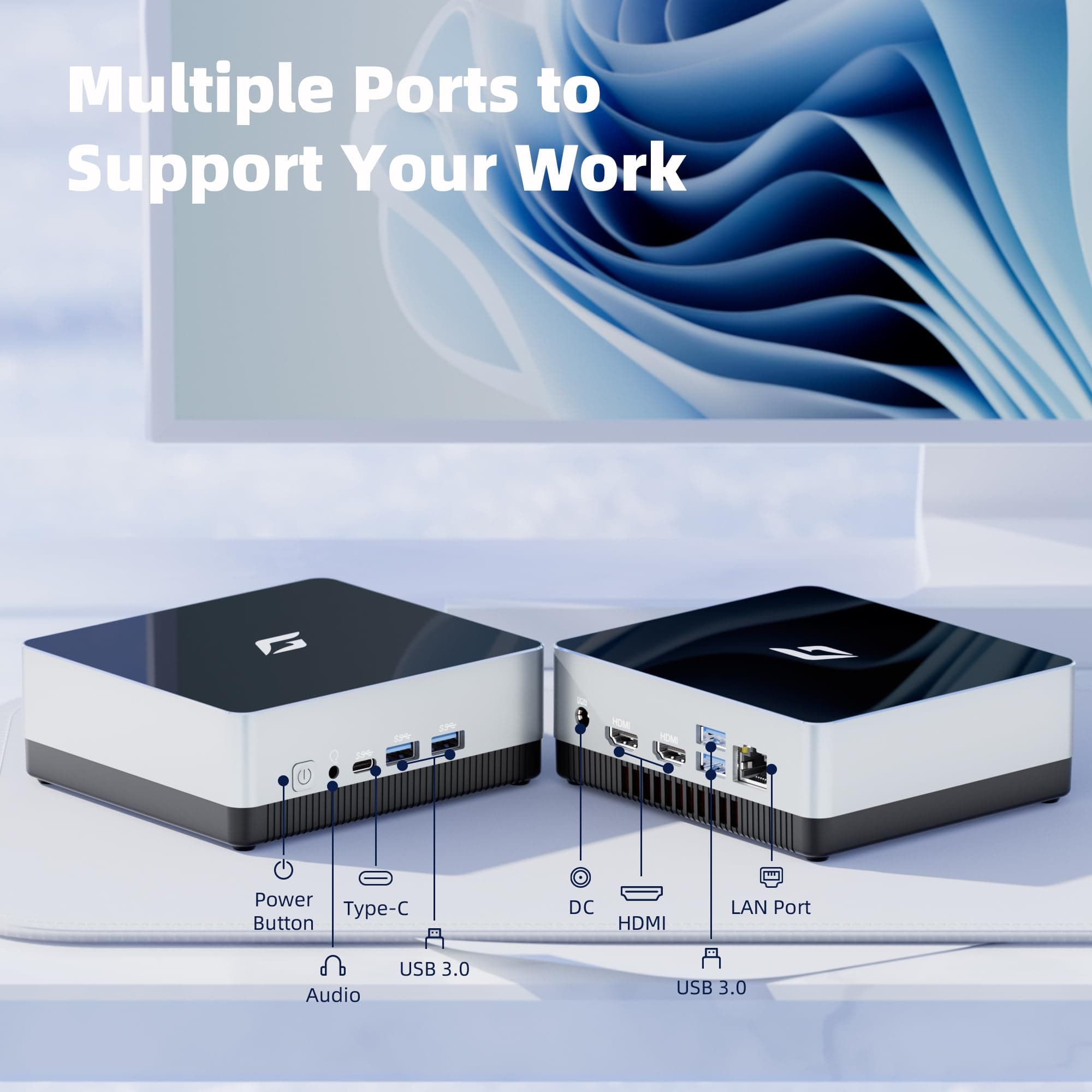 Nano A1 Small PC Intel 12th Alder Lake N100 (up to 3.4GHz), Mini Desktop Computer 8GB DDR4 RAM 256GB PCIe SSD, Tiny PC with 4K Dual HDMI/USB3.0/WiFi 6/BT5.2/RJ45/VESA for School Home Office